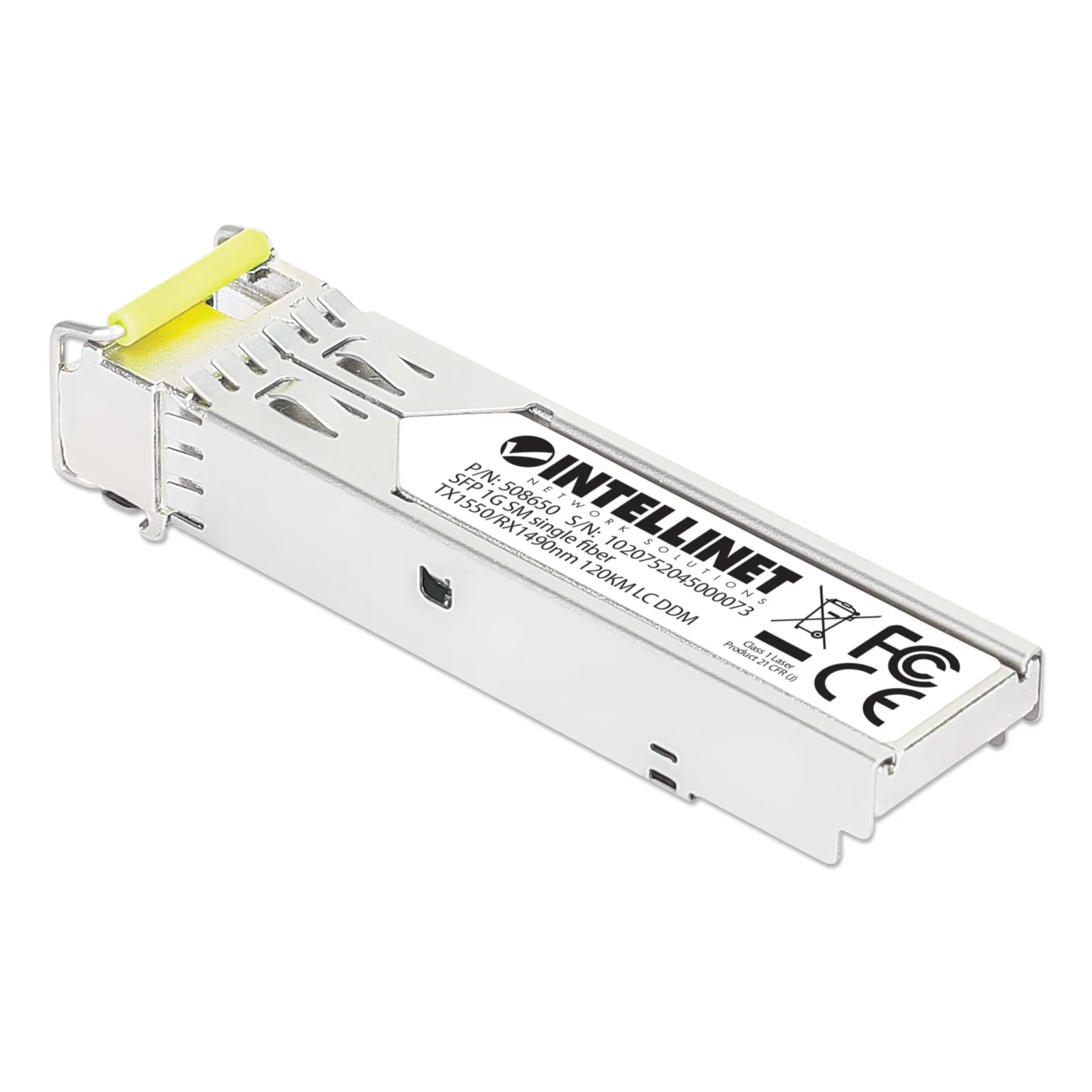 Intellinet Module émetteur-récepteur de réseau SFP fibre Gigabit WDM bidirectionnel, 1000Base-BX-D, monomode LC, portée 120 km, BiDi WDM RX1490/TX1550, équivalent Cisco GLC-BX120-D, garantie de 3 ans