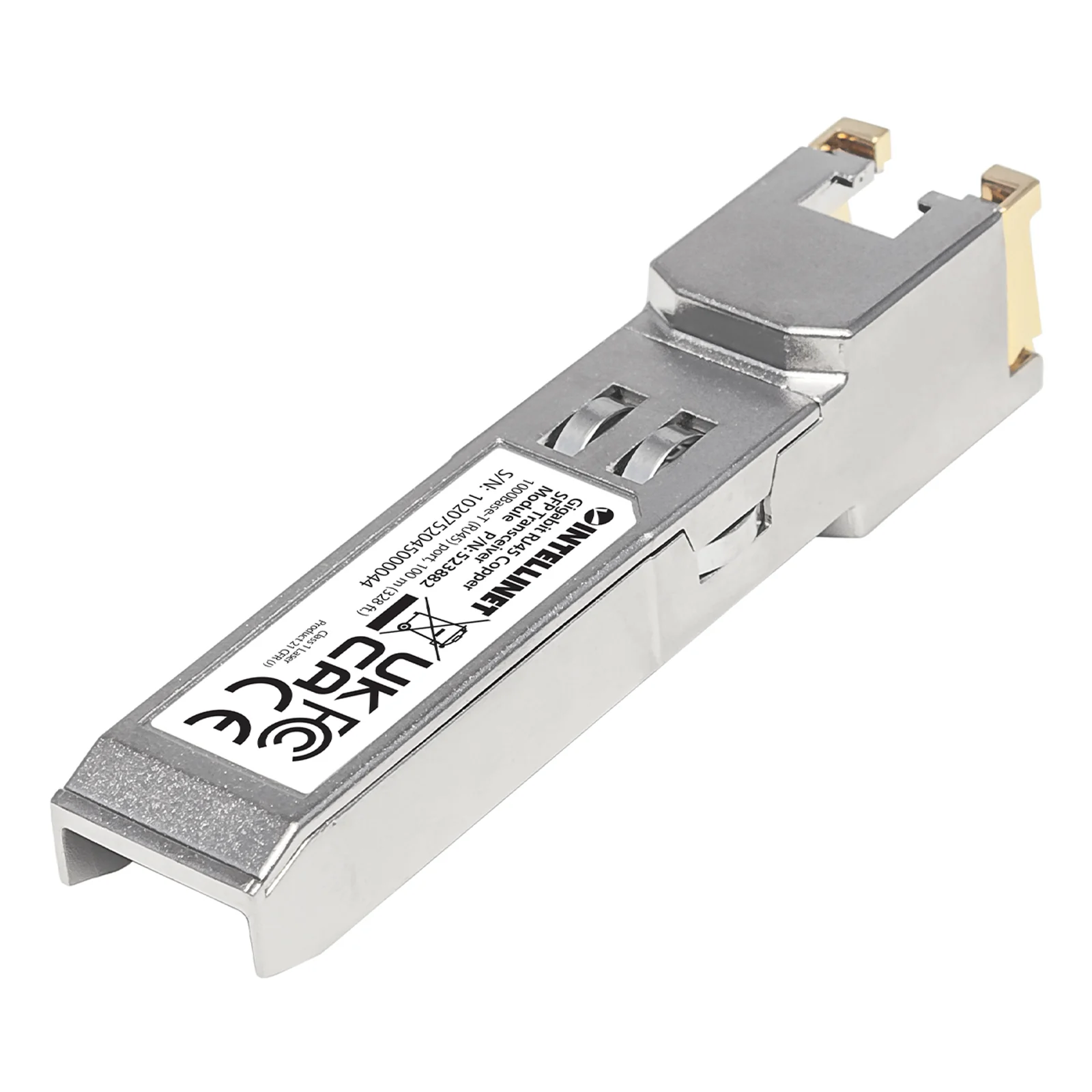 Intellinet Module émetteur-récepteur de réseau SFP RJ45 Gigabit, 1000Base-T, 100 m, conforme MSA, équivalent Cisco GLC-T, garantie de 3 ans