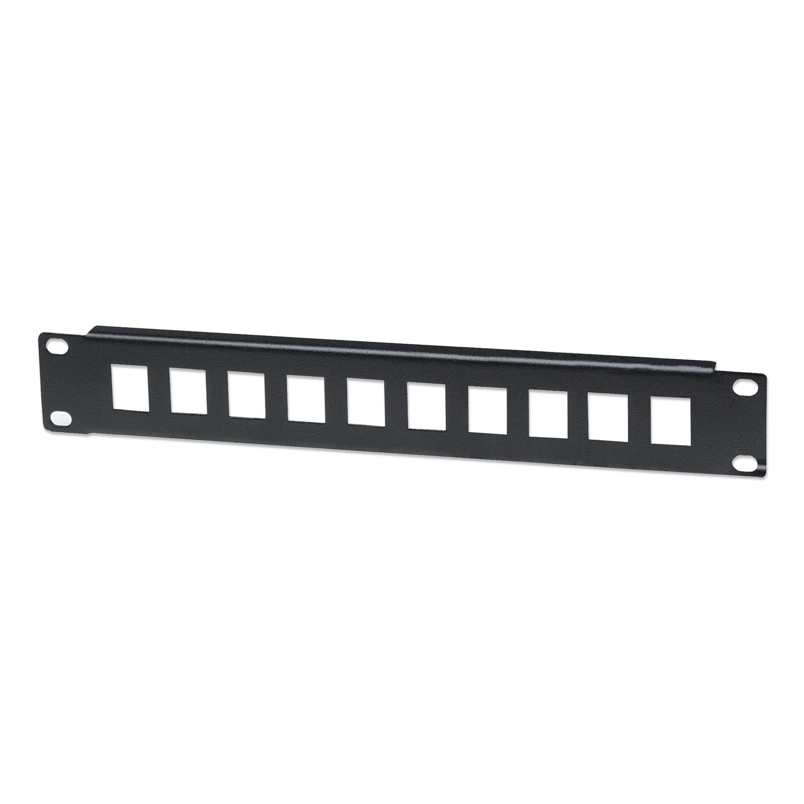 Panneau brassage vierge 10", 1U, 10 ports, noir