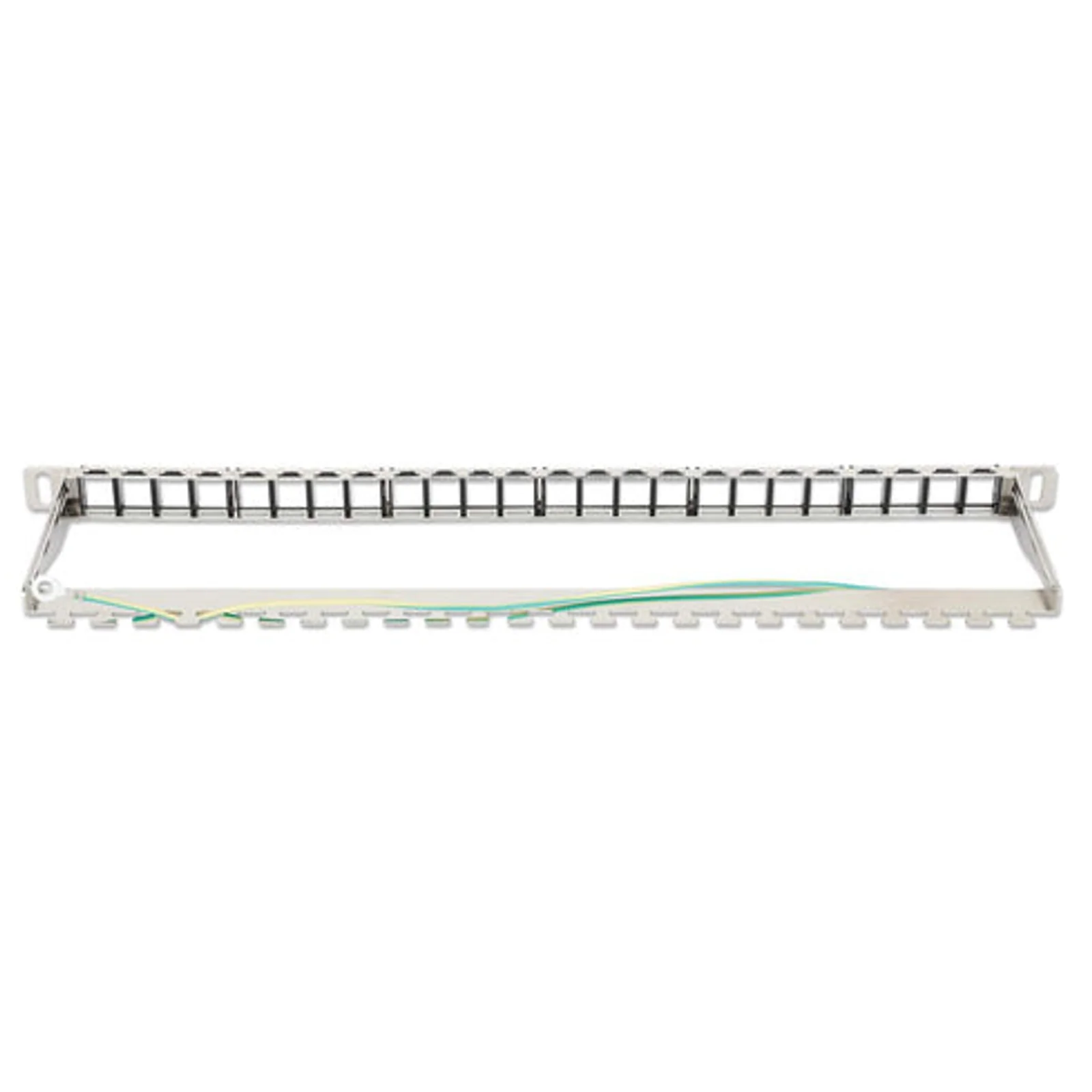 Intellinet Panneau de brassage aveugle blindé 24 ports, 0,5U, panneau Keystone 19" non équipé pour installations haute densité, barre de gestion des câbles amovible, noir