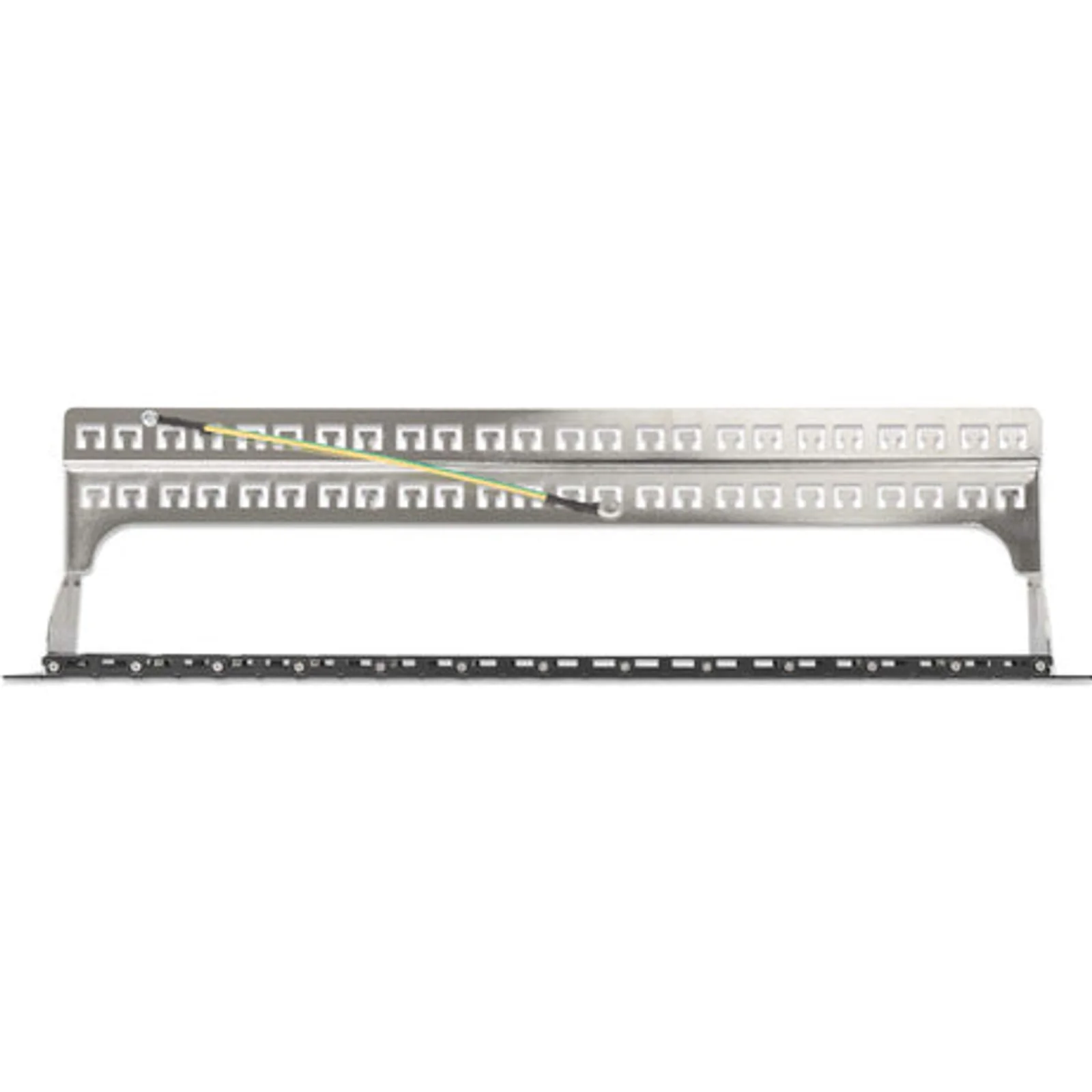 Intellinet Panneau de brassage aveugle blindé 48 ports, 1U, panneau Keystone 19" non équipé pour installations haute densité, barre de gestion des câbles amovible, noir