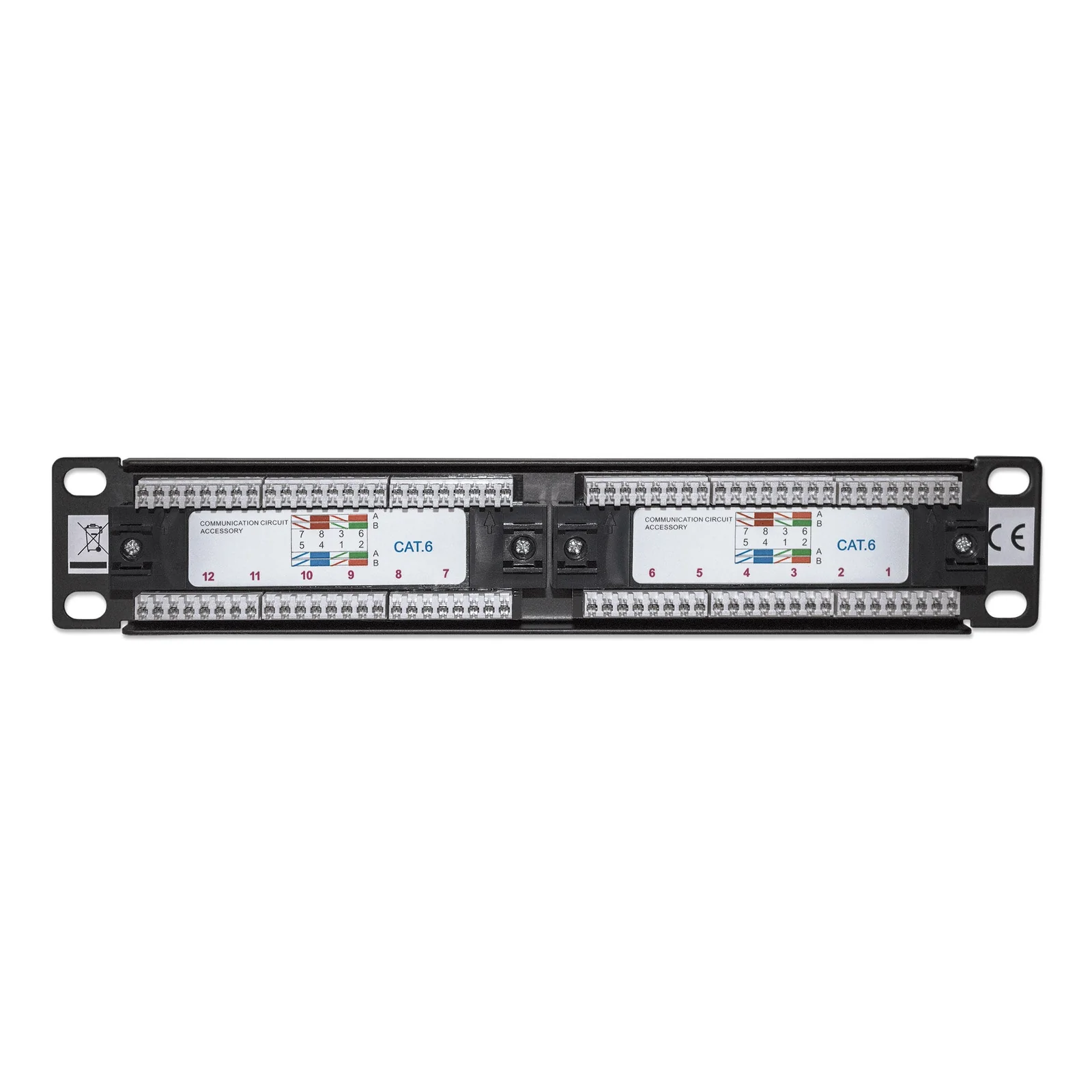 Intellinet Panneau de brassage Cat6, 10", UTP, 1U, 12 ports, noir