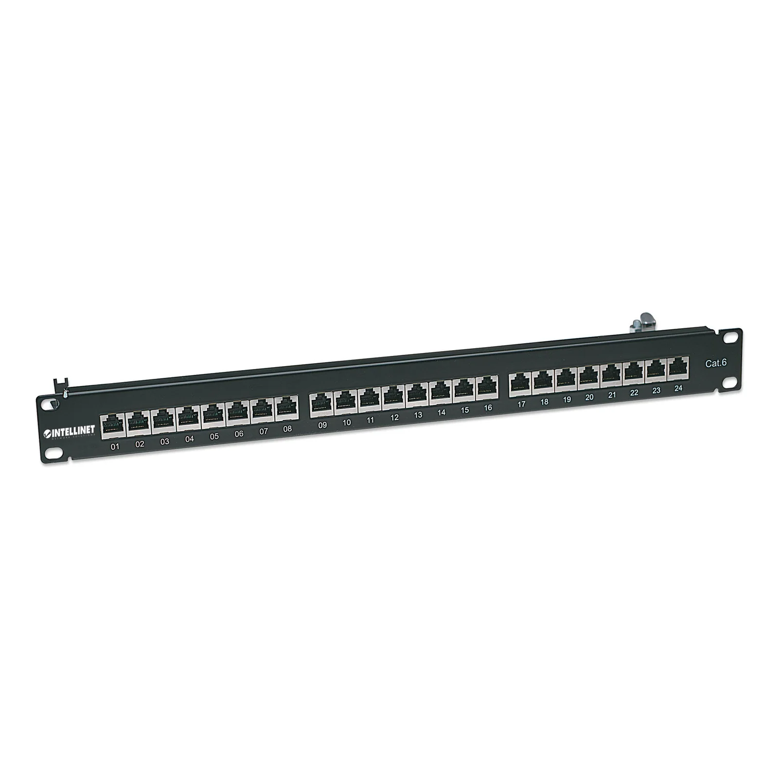 Intellinet Panneau de brassage, Cat6, FTP, 24 ports, 1U, blindé, blocs 90° à insertion par le dessus (punch-down), noir