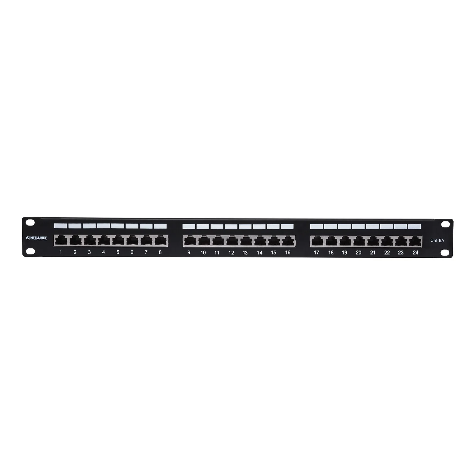 Intellinet Panneau de brassage, Cat6A, FTP, 24 ports, 1U, blindé, blocs 90° à insertion par le dessus (punch-down), noir