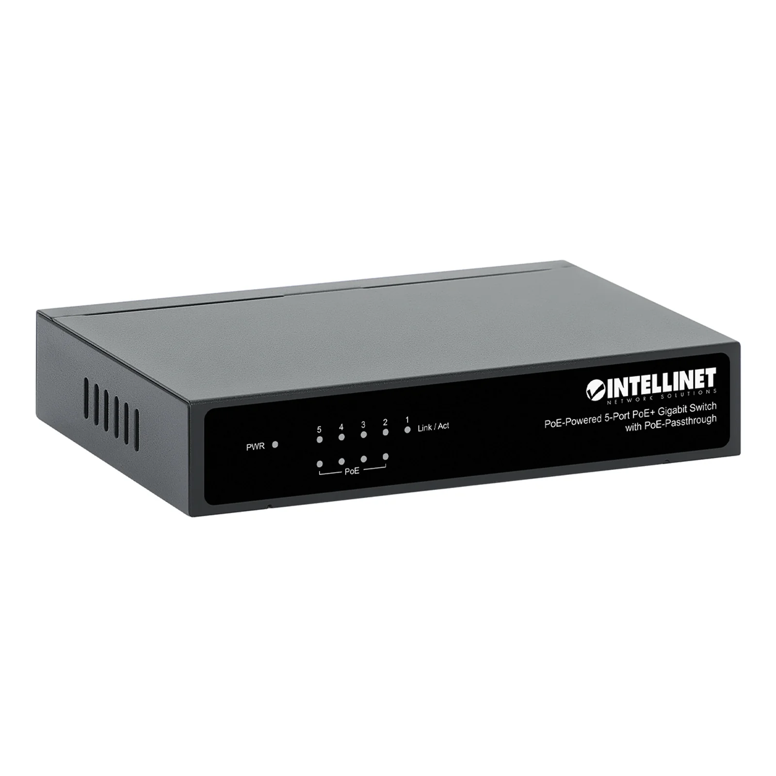 Intellinet PoE-Powered 5x Gigabit Gigabit Ethernet (10/100/1000) Connexion Ethernet, supportant l'alimentation via ce port (PoE) Noir
