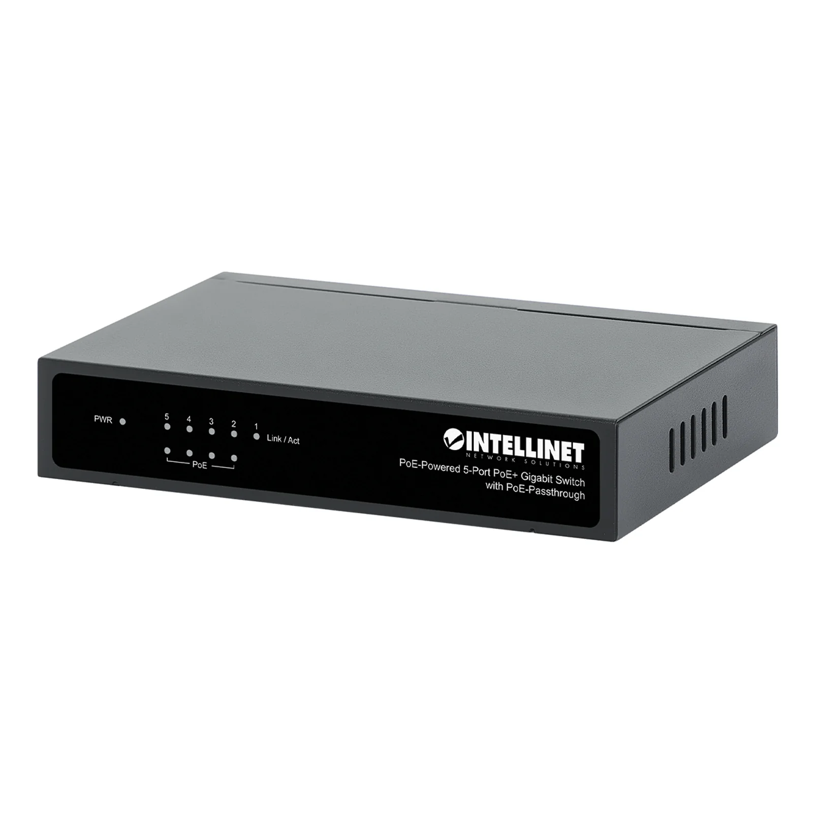 Intellinet PoE-Powered 5x Gigabit Gigabit Ethernet (10/100/1000) Connexion Ethernet, supportant l'alimentation via ce port (PoE) Noir