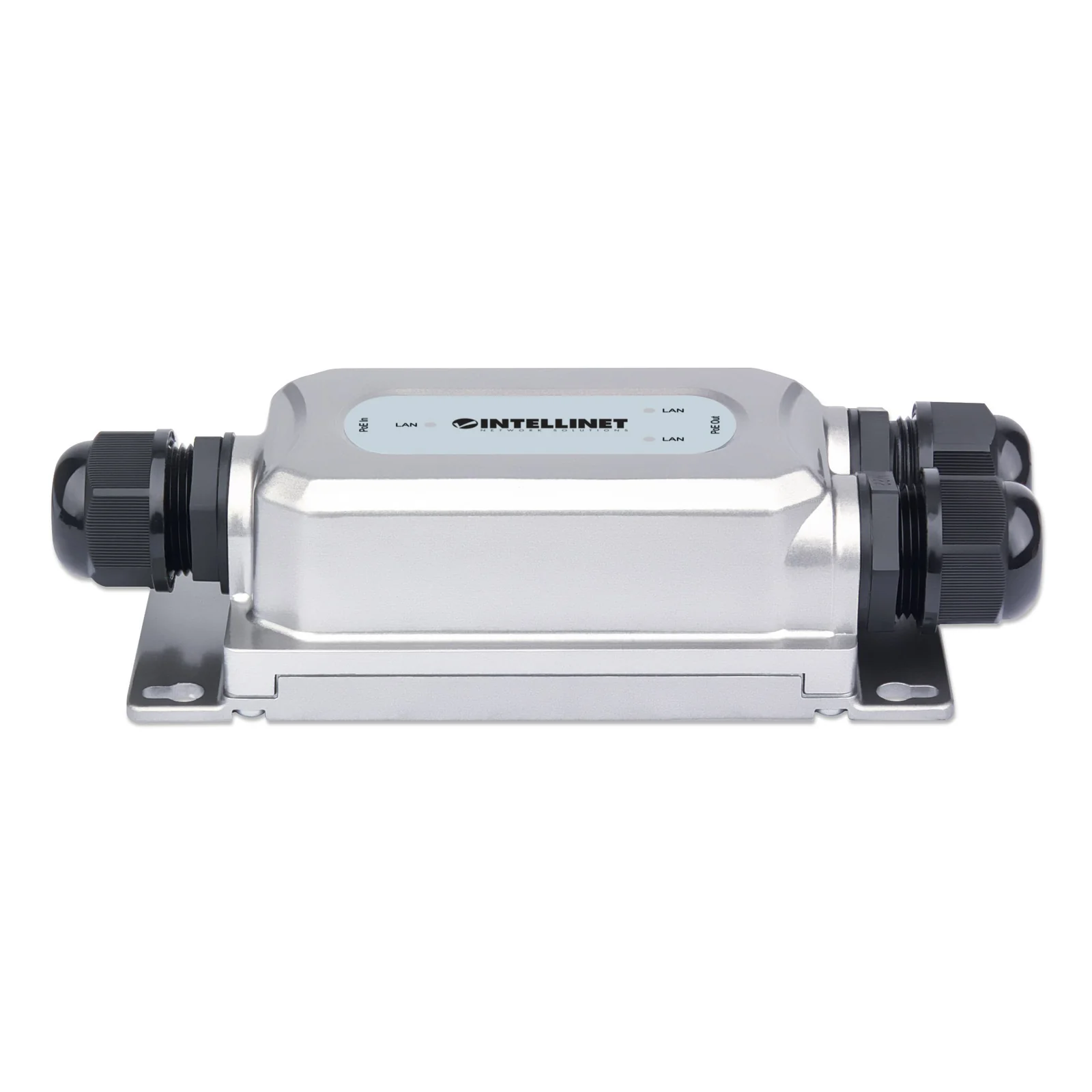 Intellinet Prolongateur PoE++ Gigabit extérieur 2 ports antichoc et antivandale, extension PoE jusqu’à 100 m, budget 60 W, IEEE 802.3bt (4PPoE), IP67, IK10, boîtier métal, Alimentation par Ethernet, Power Over Ethernet, garantie de 3 ans