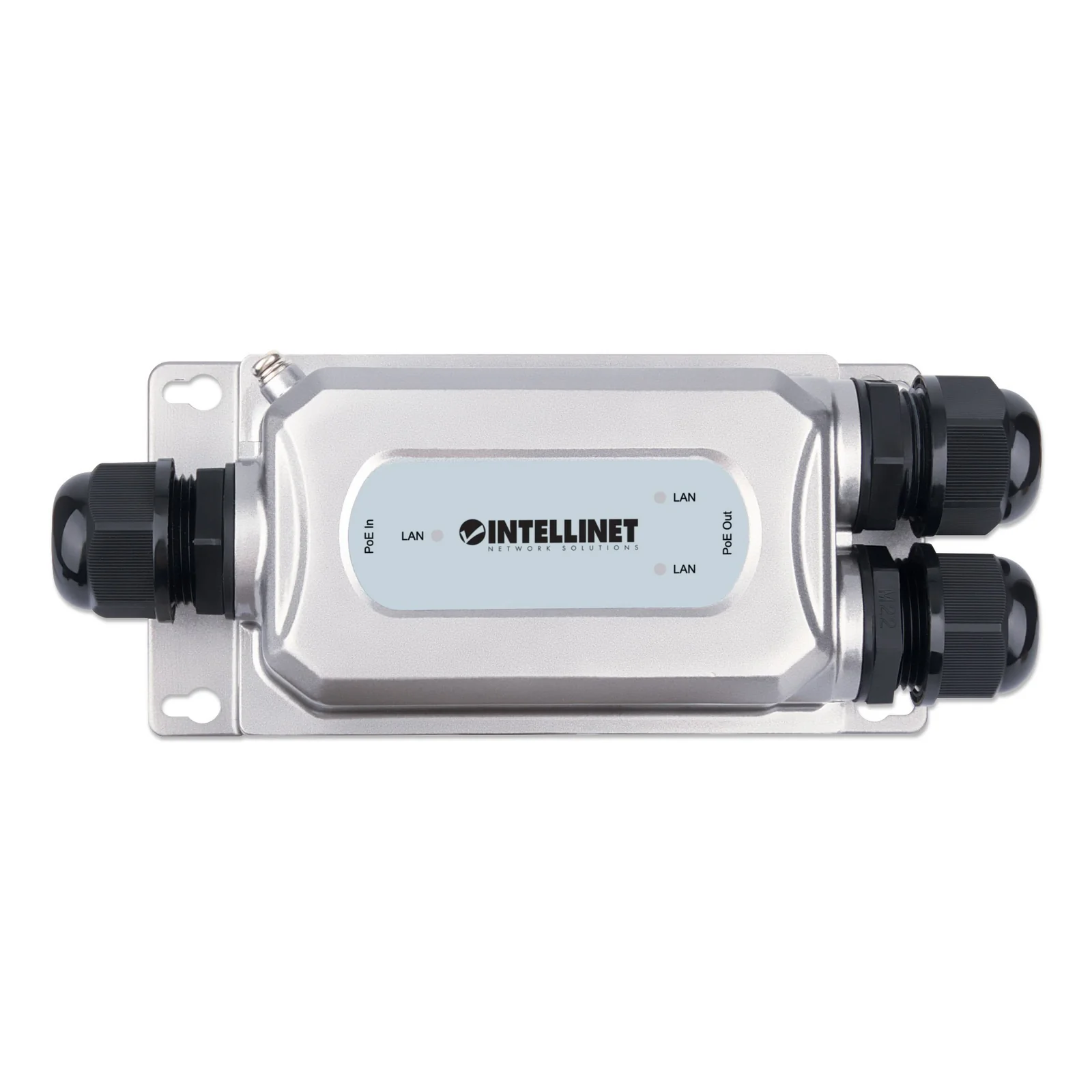 Intellinet Prolongateur PoE++ Gigabit extérieur 2 ports antichoc et antivandale, extension PoE jusqu’à 100 m, budget 60 W, IEEE 802.3bt (4PPoE), IP67, IK10, boîtier métal, Alimentation par Ethernet, Power Over Ethernet, garantie de 3 ans