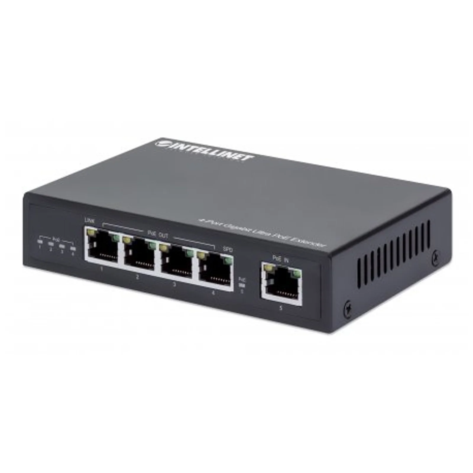 Prolongateur Ultra PoE Gigabit 4 ports, extension PoE jusqu’à 100 m, budget PoE 90 W, 4 ports PSE jusqu’à 30 W, compatible IEEE 802.3bt/at/af, boîtier métal, Alimentation par Ethernet, Power Over Ethernet, garantie de 3 ans