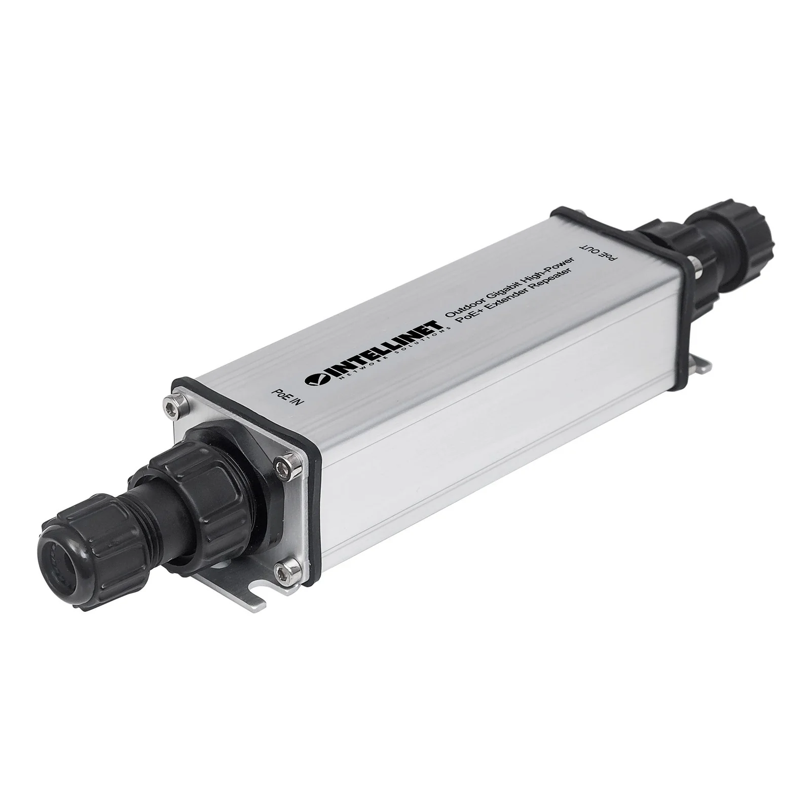 Répéteur-extenseur PoE+ Gigabit extérieur haute puissance, IEEE 802.3at/af, portée jusqu’à 100 m, métal, IP65, Alimentation par Ethernet, Power Over Ethernet, garantie de 3 ans