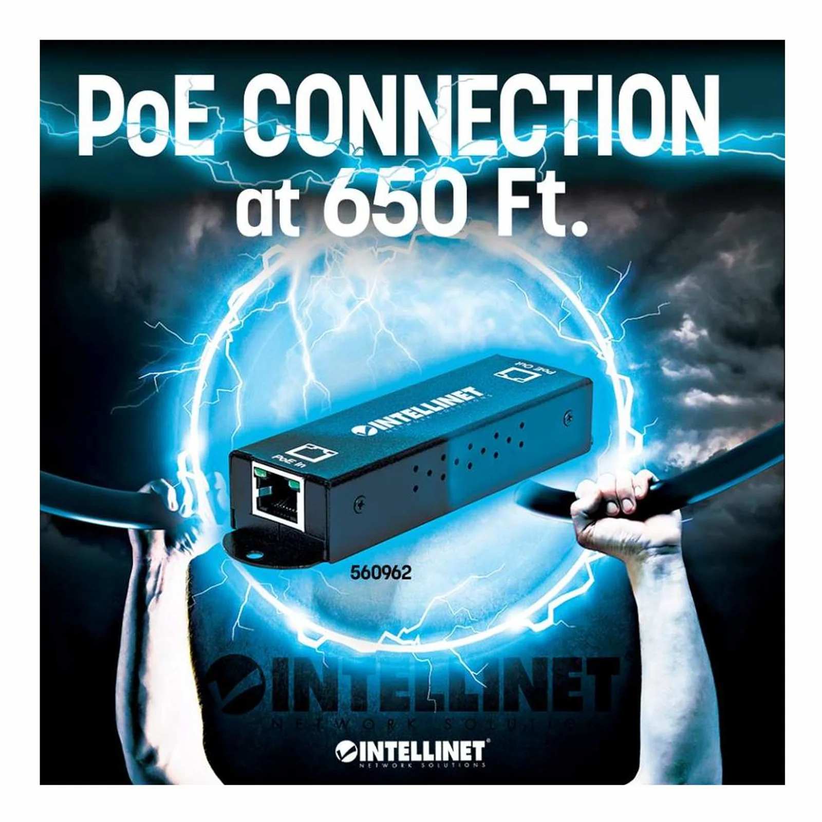 Intellinet Répéteur-extenseur PoE+ Gigabit haute puissance, IEEE 802.3at/af, Alimentation par Ethernet, Power Over Ethernet, boîtier métal, garantie de 3 ans