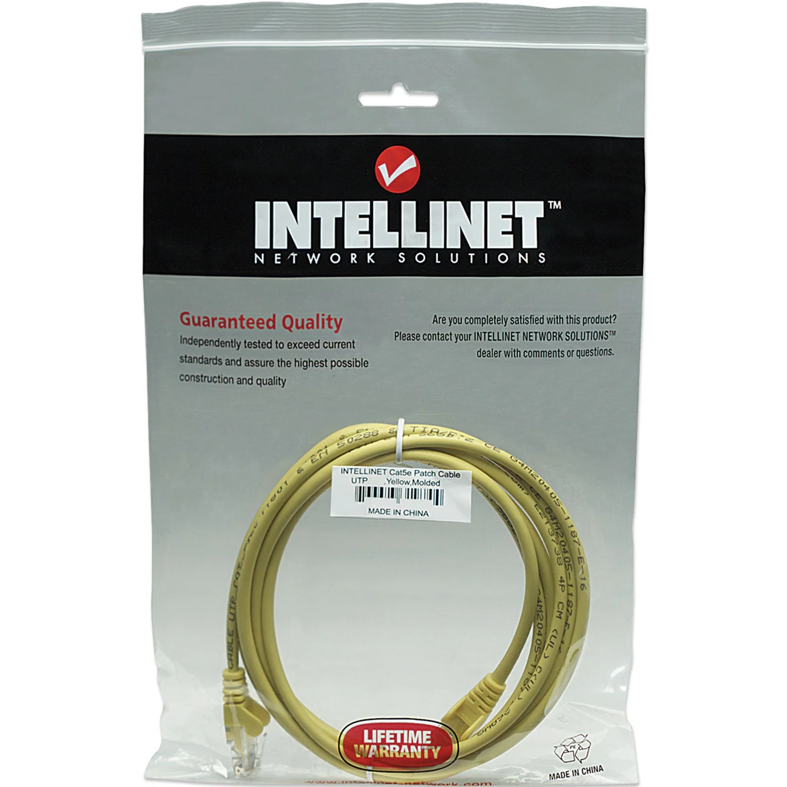 Intellinet RJ-45, M/M, 1m câble de réseau Jaune Cat5e U/UTP (UTP)