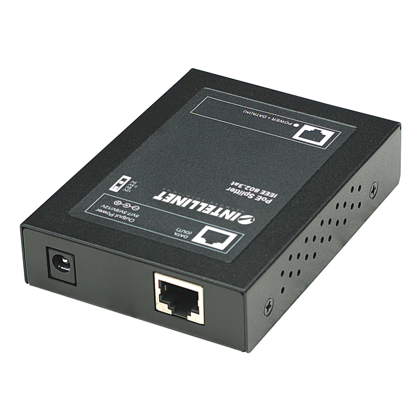 Intellinet Séparateur PoE+ Gigabit, Power Over Ethernet IEEE 802.3at/af, sortie DC 5 / 7,5 / 9 ou 12 V, Alimentation par Ethernet, garantie de 3 ans
