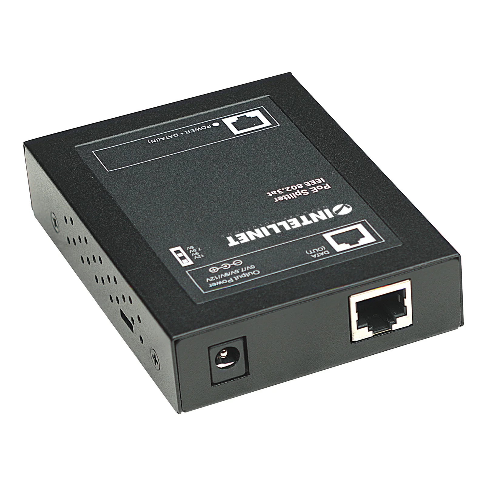 Intellinet Séparateur PoE+ Gigabit, Power Over Ethernet IEEE 802.3at/af, sortie DC 5 / 7,5 / 9 ou 12 V, Alimentation par Ethernet, garantie de 3 ans