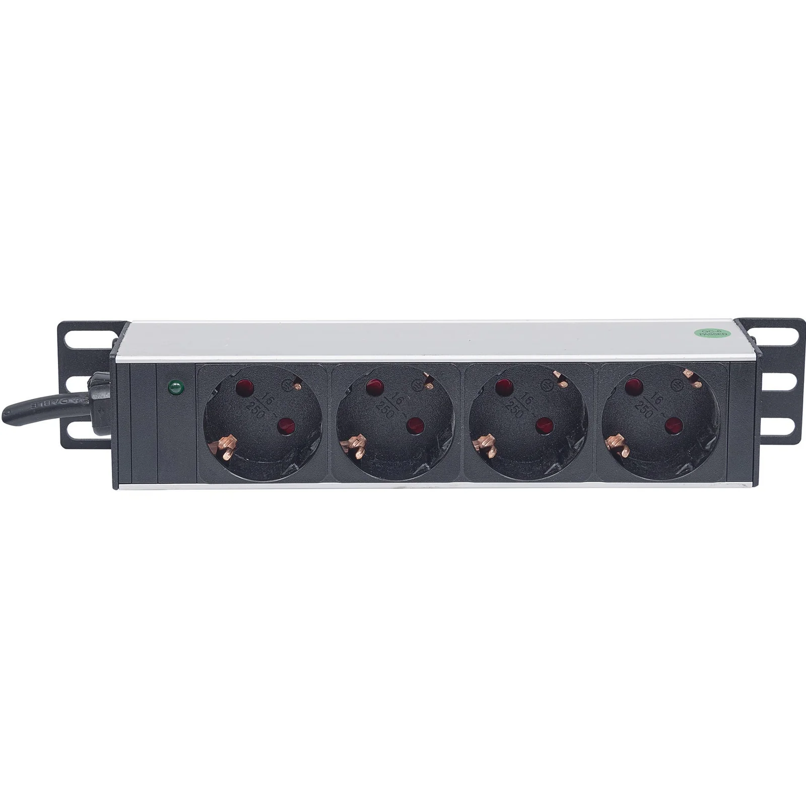 Intellinet Unité de distribution d’alimentation (PDU) 10" 1U à 4 prises EU, avec voyant d’alimentation, sans protection contre les surtensions, prises EU CEE 7/3, câble d’alimentation 1,8 m, sortie, montage en rack, garantie trois ans