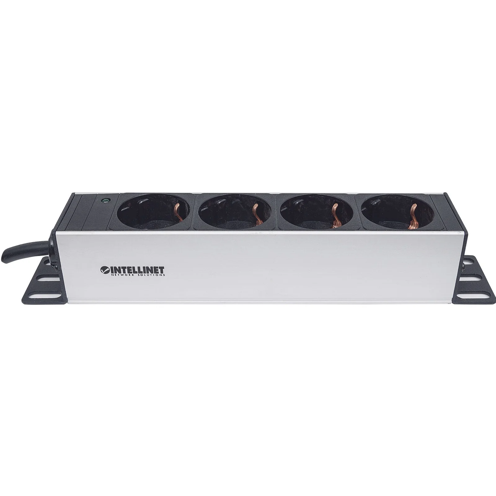 Intellinet Unité de distribution d’alimentation (PDU) 10" 1U à 4 prises EU, avec voyant d’alimentation, sans protection contre les surtensions, prises EU CEE 7/3, câble d’alimentation 1,8 m, sortie, montage en rack, garantie trois ans