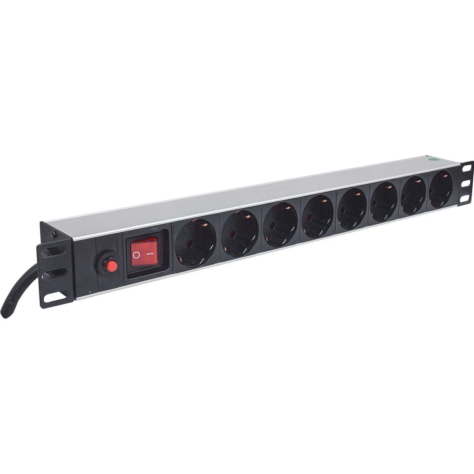 Intellinet Unité de distribution d’alimentation (PDU) 19" 1U à 8 prises EU, avec interrupteur marche/arrêt et protection contre les surcharges, prises EU CEE 7/3, câble d’alimentation 3 m, sortie, montage en rack, garantie trois ans