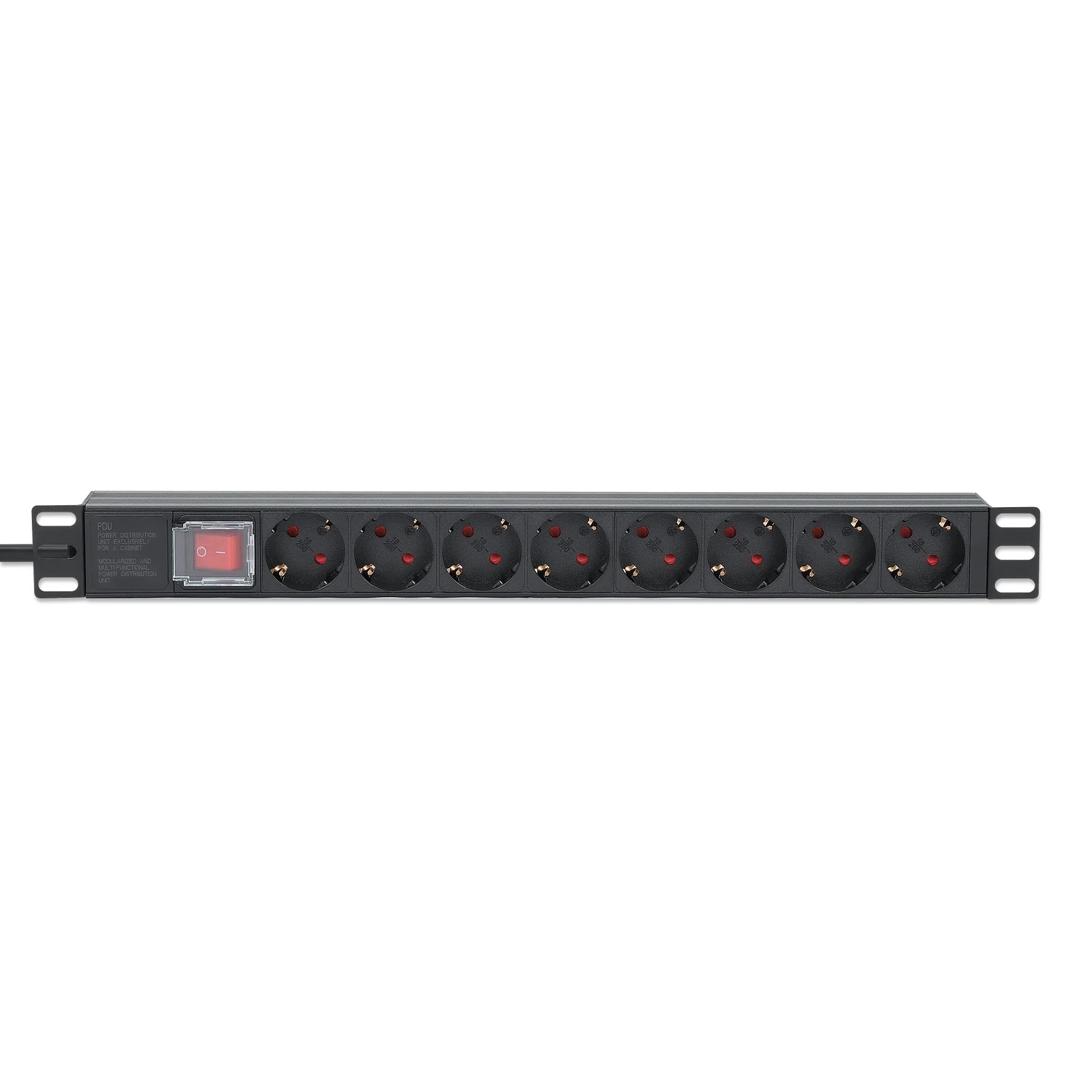 Intellinet Unité de distribution d’alimentation (PDU) 19" 1U à 8 prises EU, avec interrupteur marche/arrêt, montage horizontal, 16 A, prises EU CEE 7/3, câble d’alimentation 2 m, sortie, montage en rack, garantie trois ans