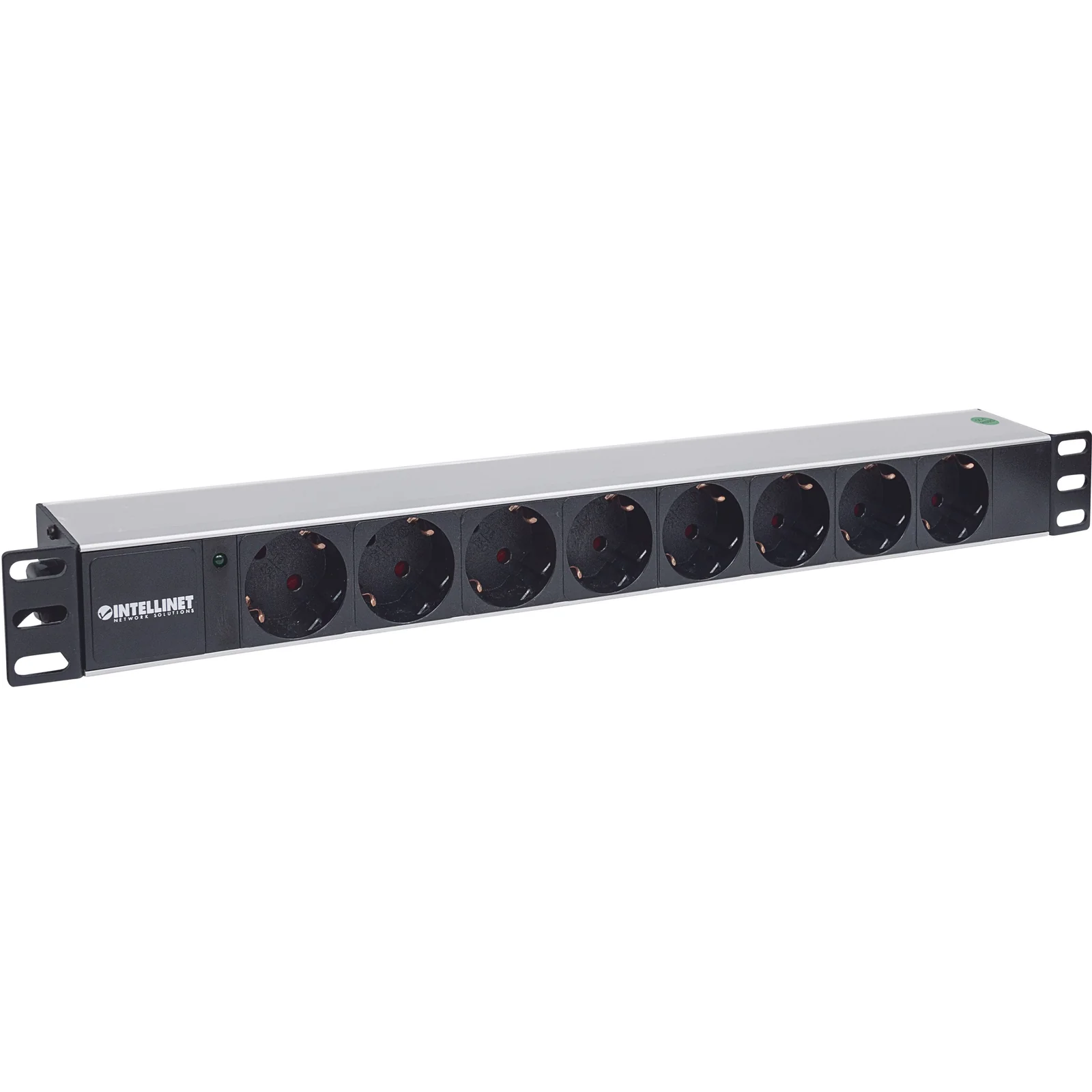Intellinet Unité de distribution d’alimentation (PDU) 19" 1U à 8 prises EU, voyant LED uniquement, sans protection contre les surtensions, prises EU CEE 7/3, câble d’alimentation 1,8 m, sortie, montage en rack, garantie trois ans