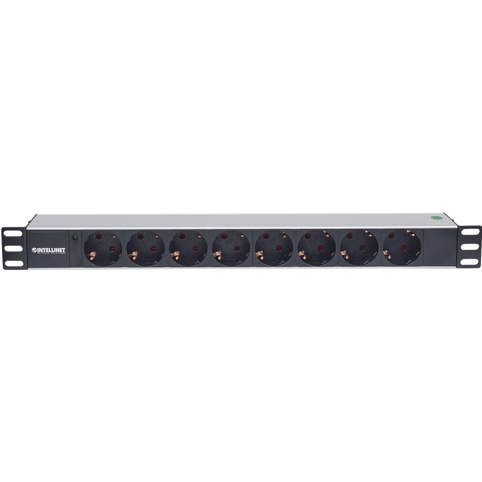 Intellinet Unité de distribution d’alimentation (PDU) 19" 1U à 8 prises EU, voyant LED uniquement, sans protection contre les surtensions, prises EU CEE 7/3, câble d’alimentation 1,8 m, sortie, montage en rack, garantie trois ans