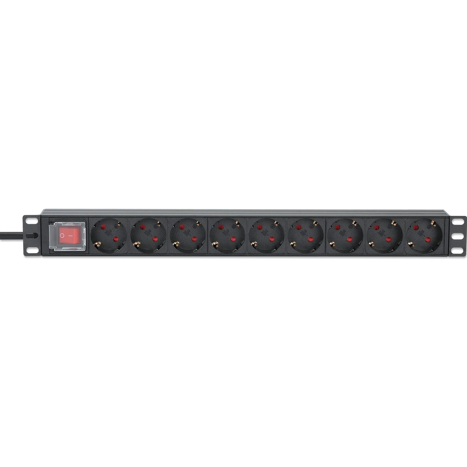 Intellinet Unité de distribution d’alimentation (PDU) 19" 1U à 9 prises EU, avec interrupteur marche/arrêt, montage horizontal, 16 A, prises EU CEE 7/3, câble d’alimentation 2 m, sortie, montage en rack, garantie trois ans