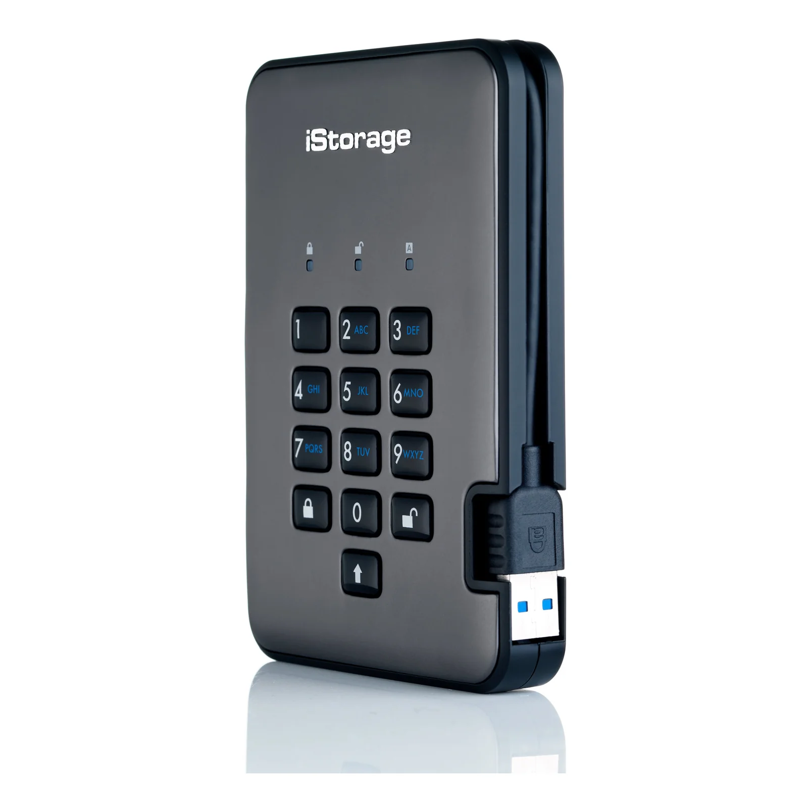 iStorage diskAshur PRO2 256-bit 1TB USB 3.2 secure encrypted hard drive IS-DAP2-256-1000-C-G