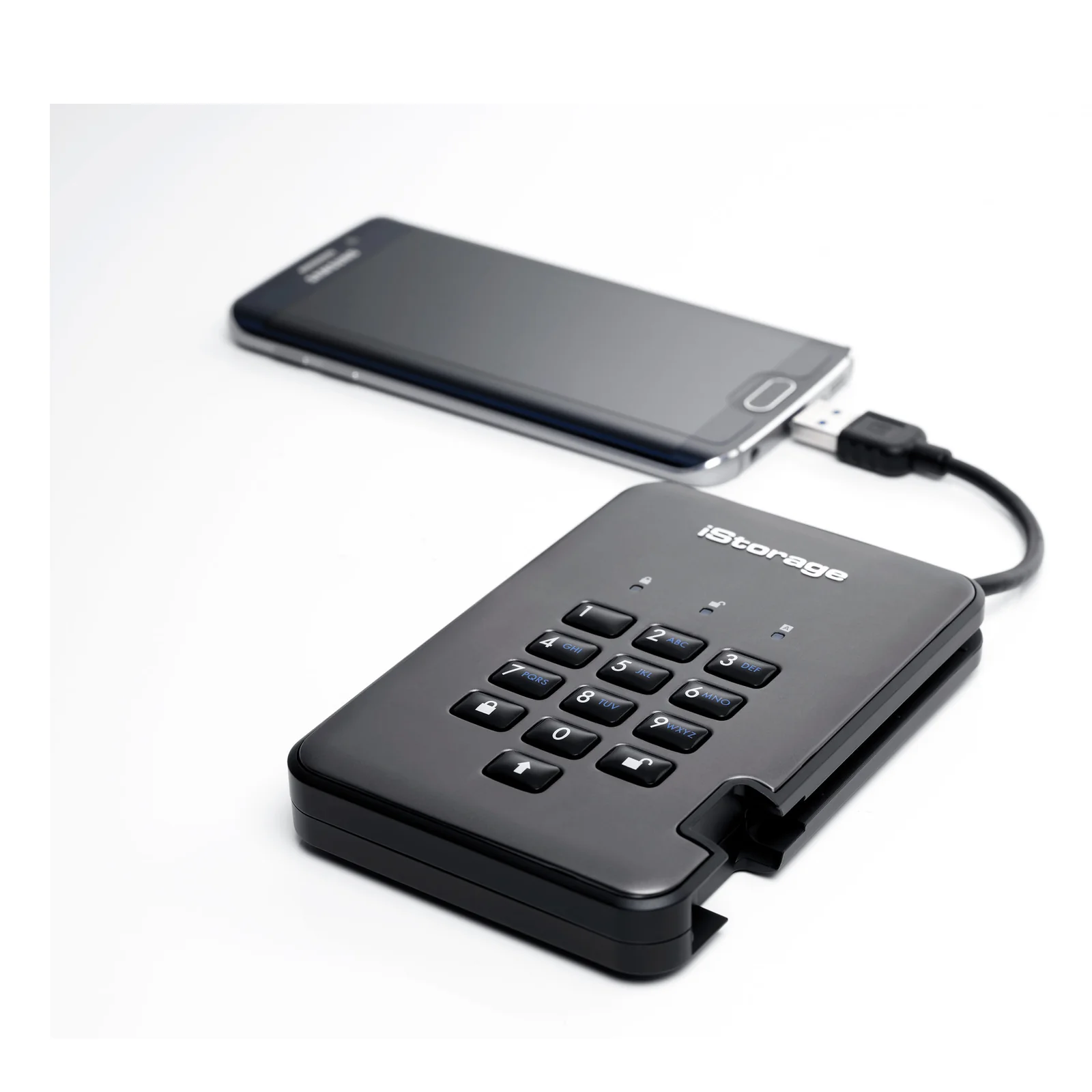 iStorage diskAshur PRO2 256-bit 1TB USB 3.2 secure encrypted hard drive IS-DAP2-256-1000-C-G