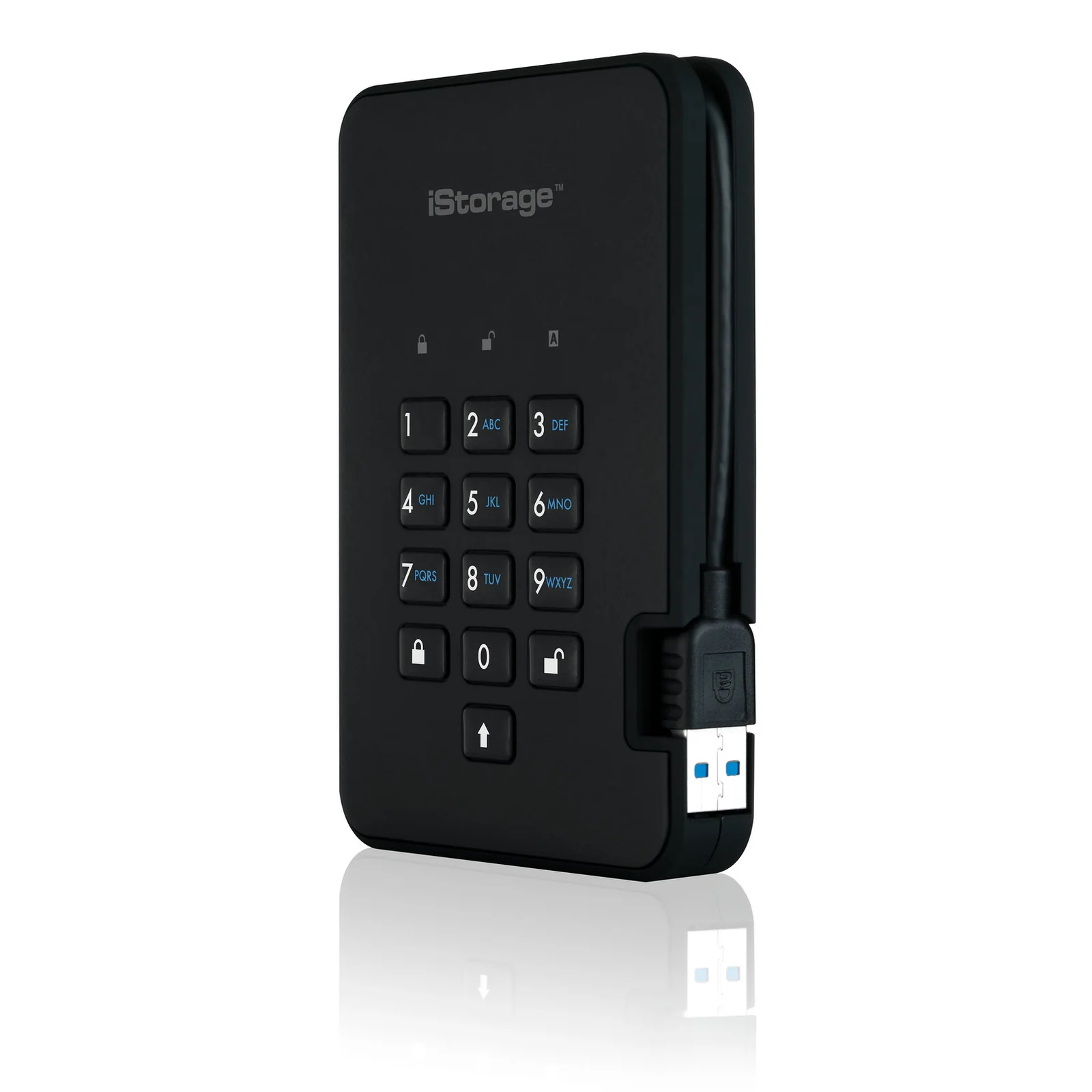 iStorage diskAshur2 256-bit 2TB USB 3.2 secure encrypted hard drive - Black IS-DA2-256-2000-B