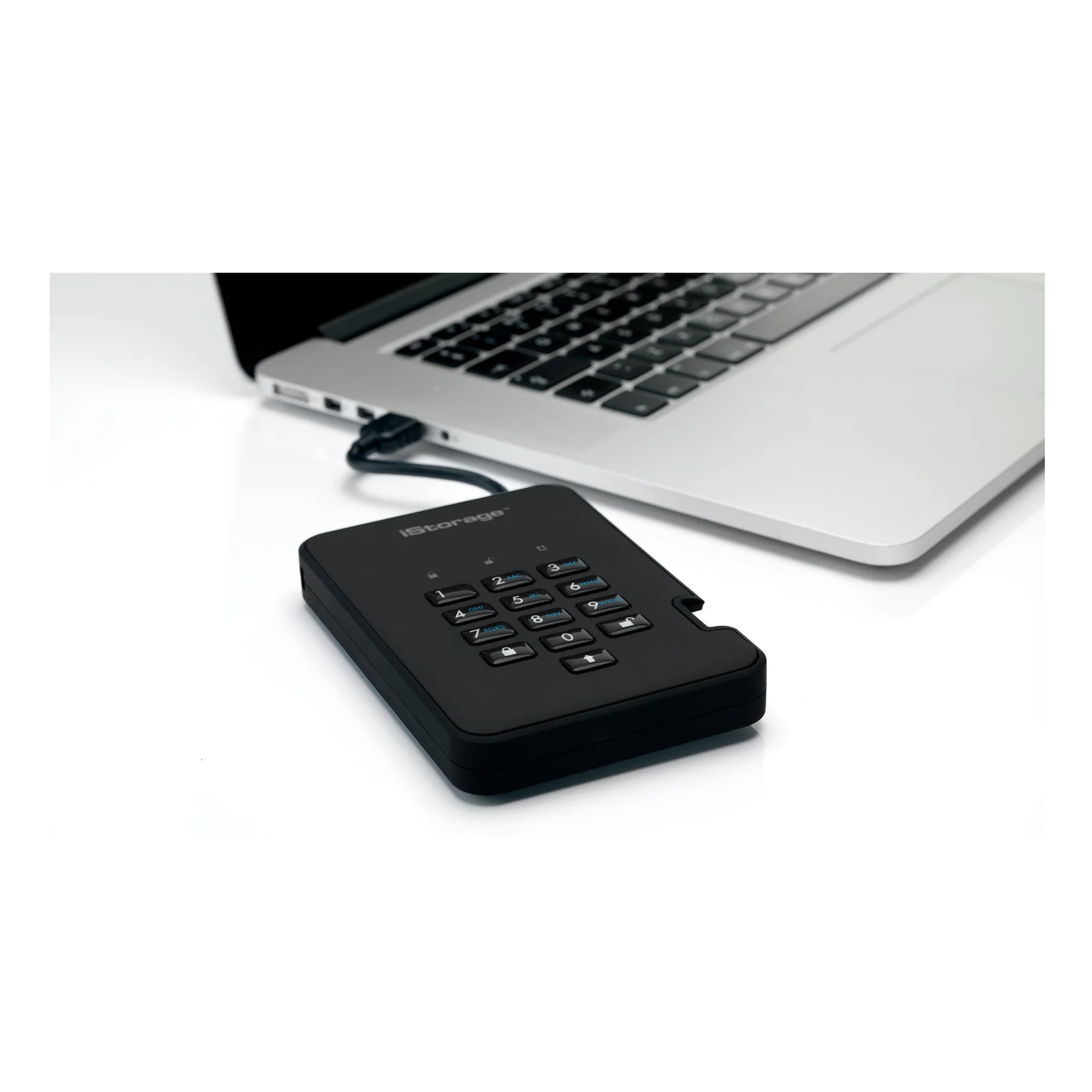 iStorage diskAshur2 256-bit 2TB USB 3.2 secure encrypted hard drive - Black IS-DA2-256-2000-B