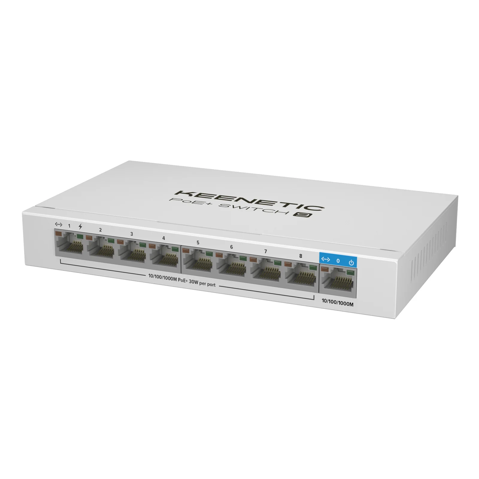 Keenetic PoE+ Switch 9 (KN-4710) Commutateur Gigabit 9 ports avec 8 ports PoE+ et budget énergétique de 120 W