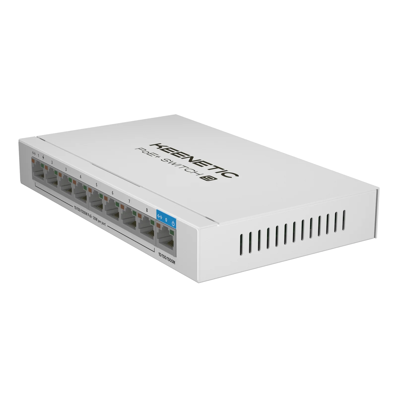 Keenetic PoE+ Switch 9 (KN-4710) Commutateur Gigabit 9 ports avec 8 ports PoE+ et budget énergétique de 120 W