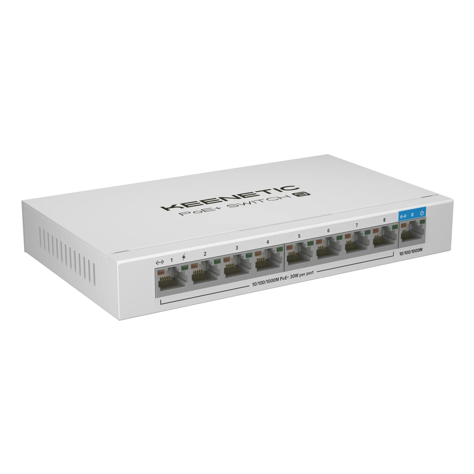 Keenetic PoE+ Switch 9 (KN-4710) Commutateur Gigabit 9 ports avec 8 ports PoE+ et budget énergétique de 120 W