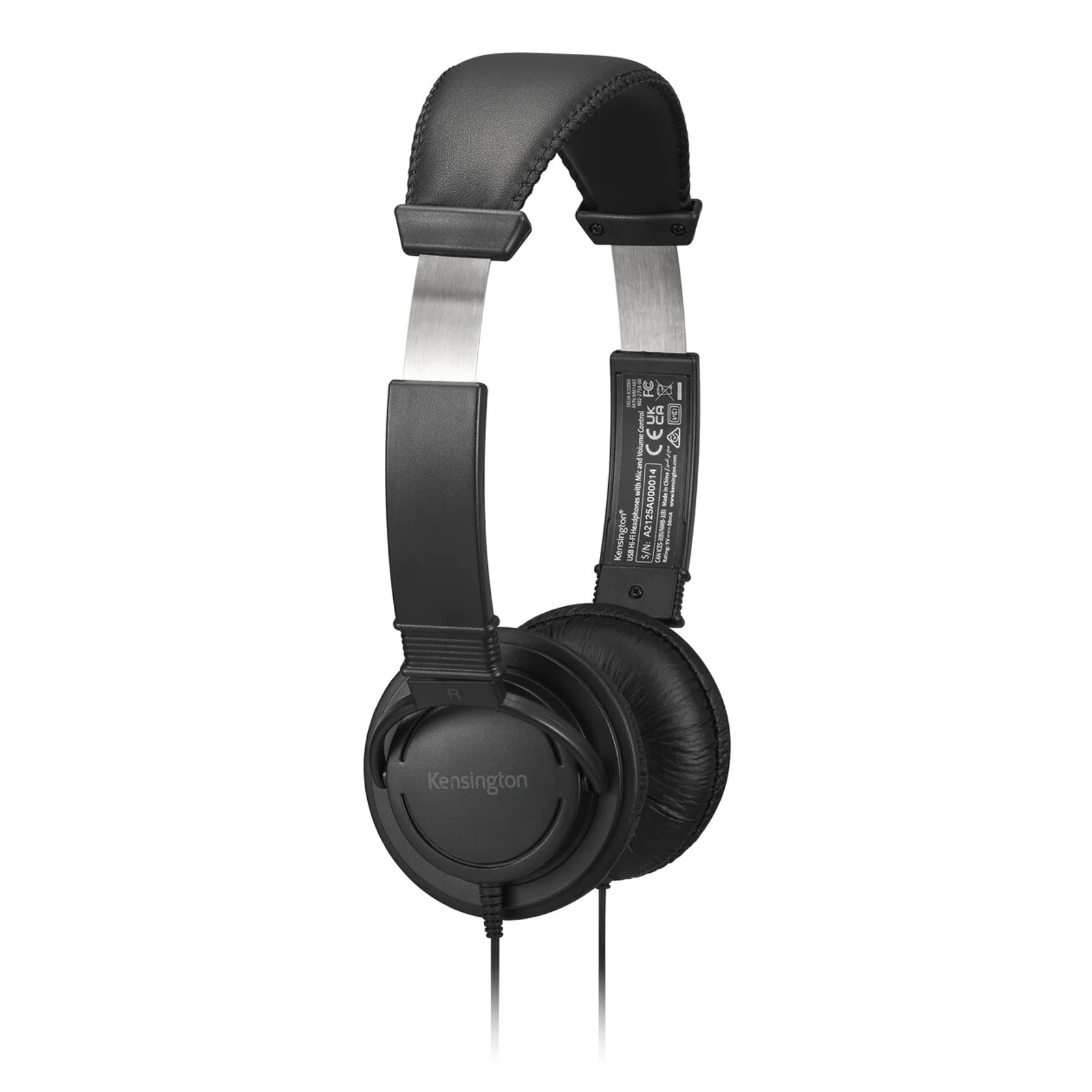 Vue latérale du casque Kensington Classic, arceau et coussinet visibles, logo Kensington