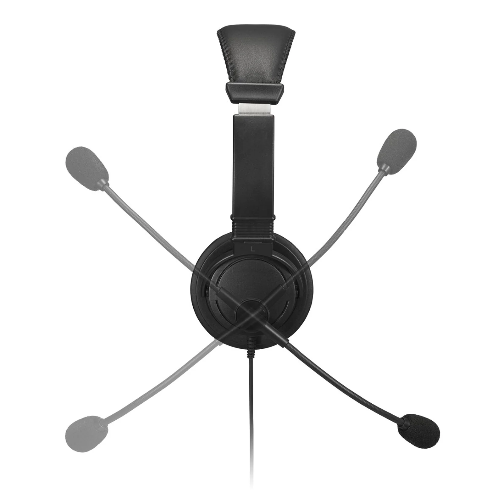 Vue de dessus du casque Kensington Classic avec microphone en plusieurs positions