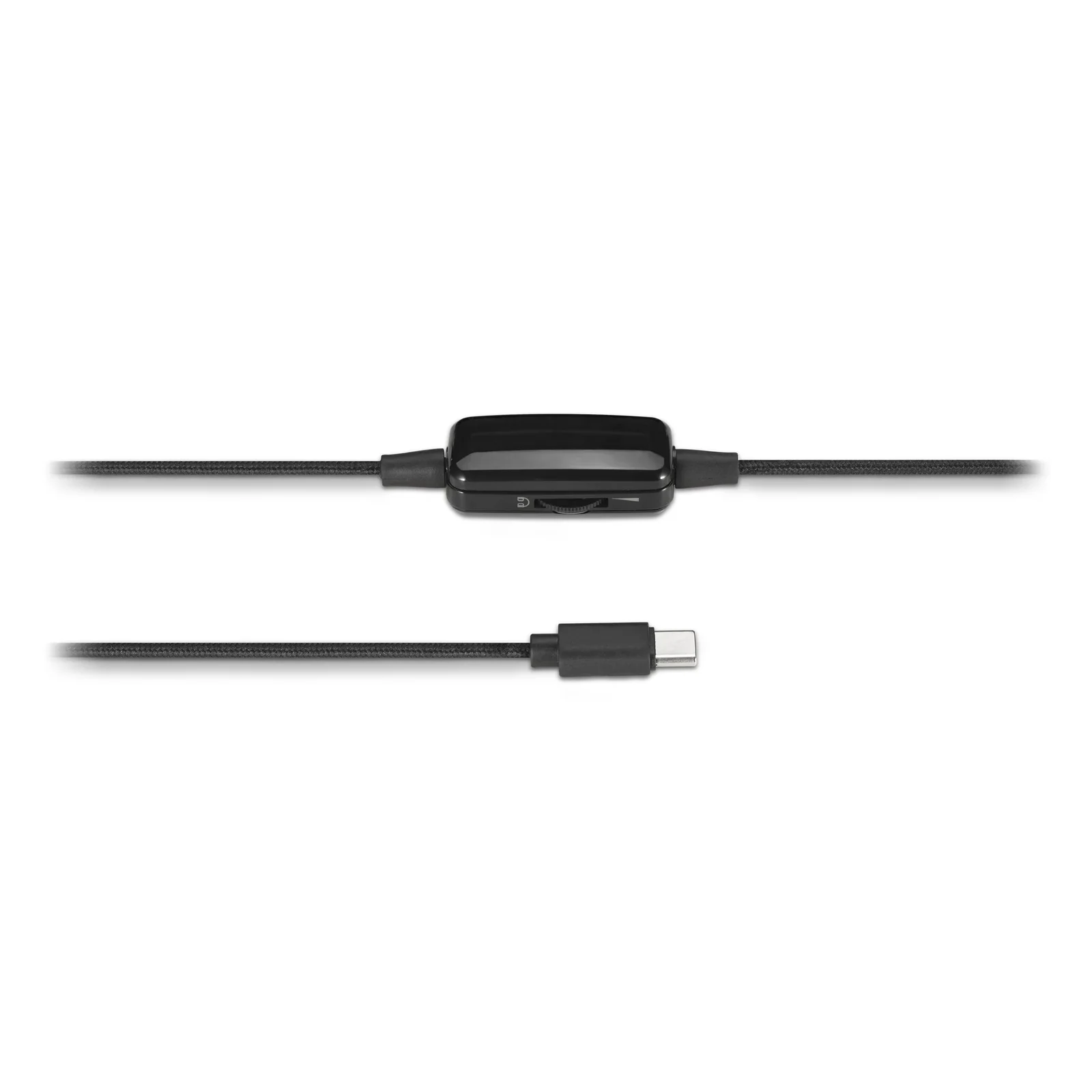 Câble tressé nylon noir du Kensington Classic EQ avec boîtier de contrôle de volume