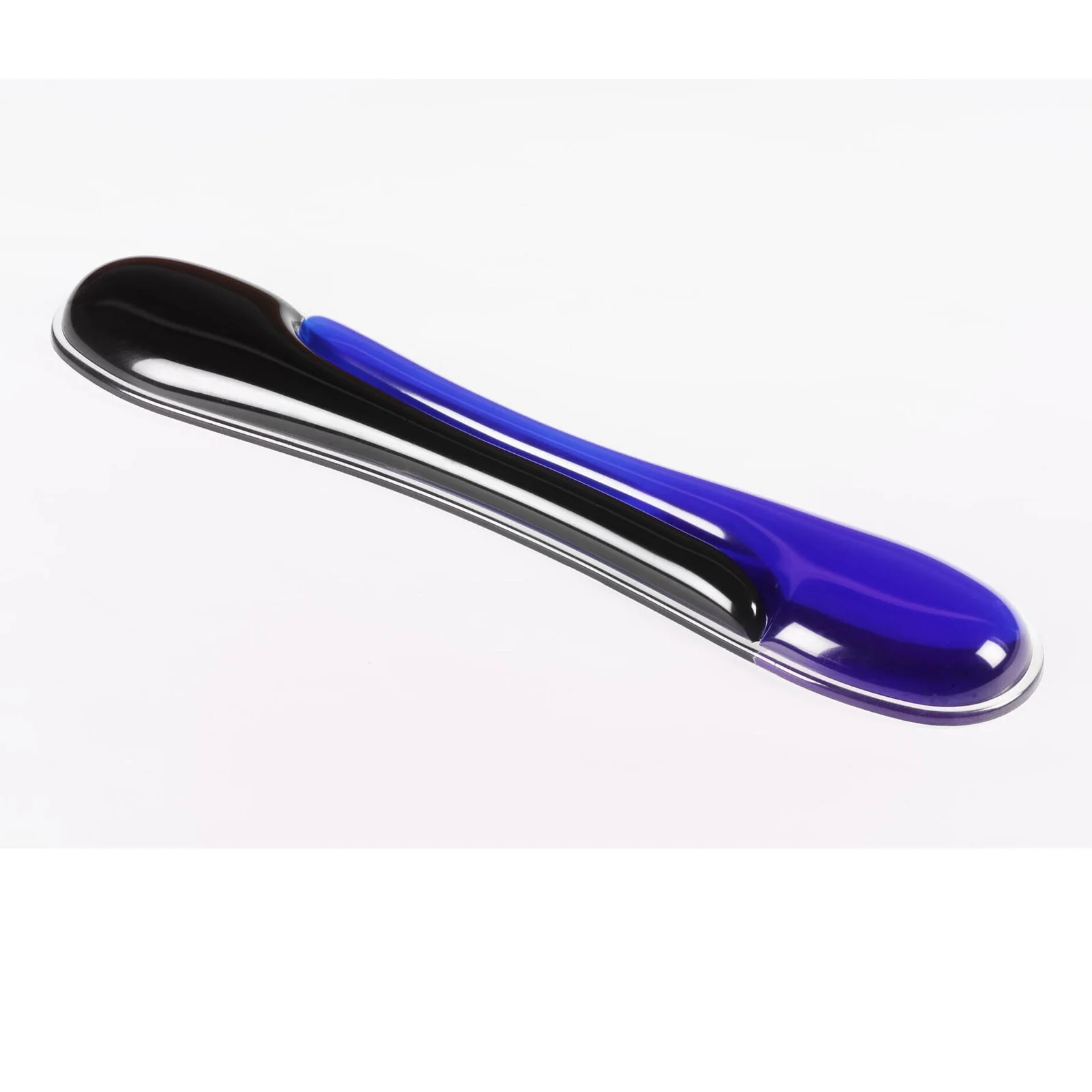Kensington Duo Gel 62397, angle de côté, double couche bleu et gris fumé, profil fin allongé