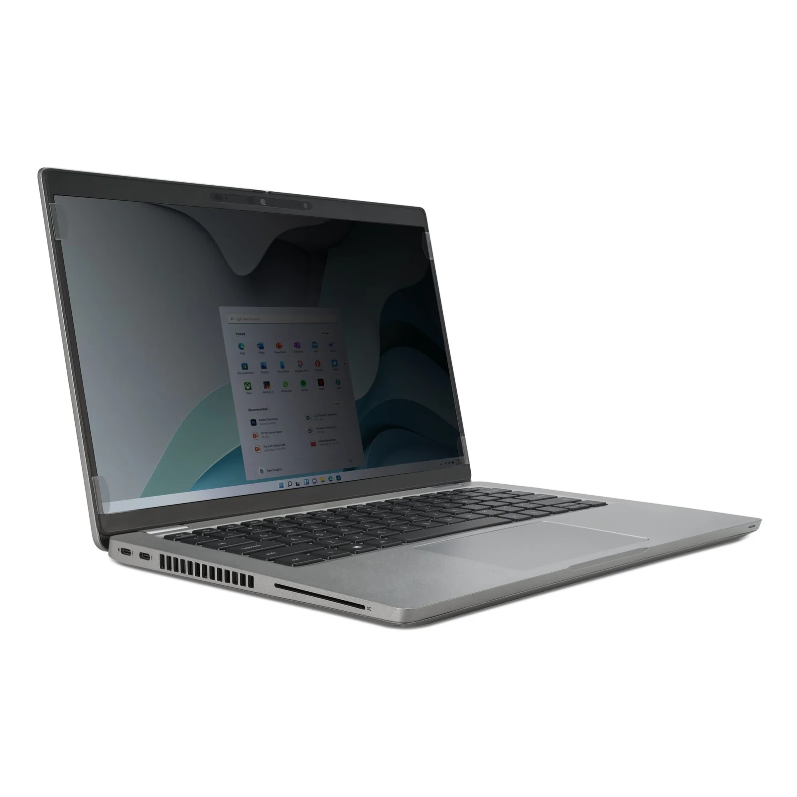 Filtre Kensington EQ sur PC portable 15,6 pouces, légère vue latérale