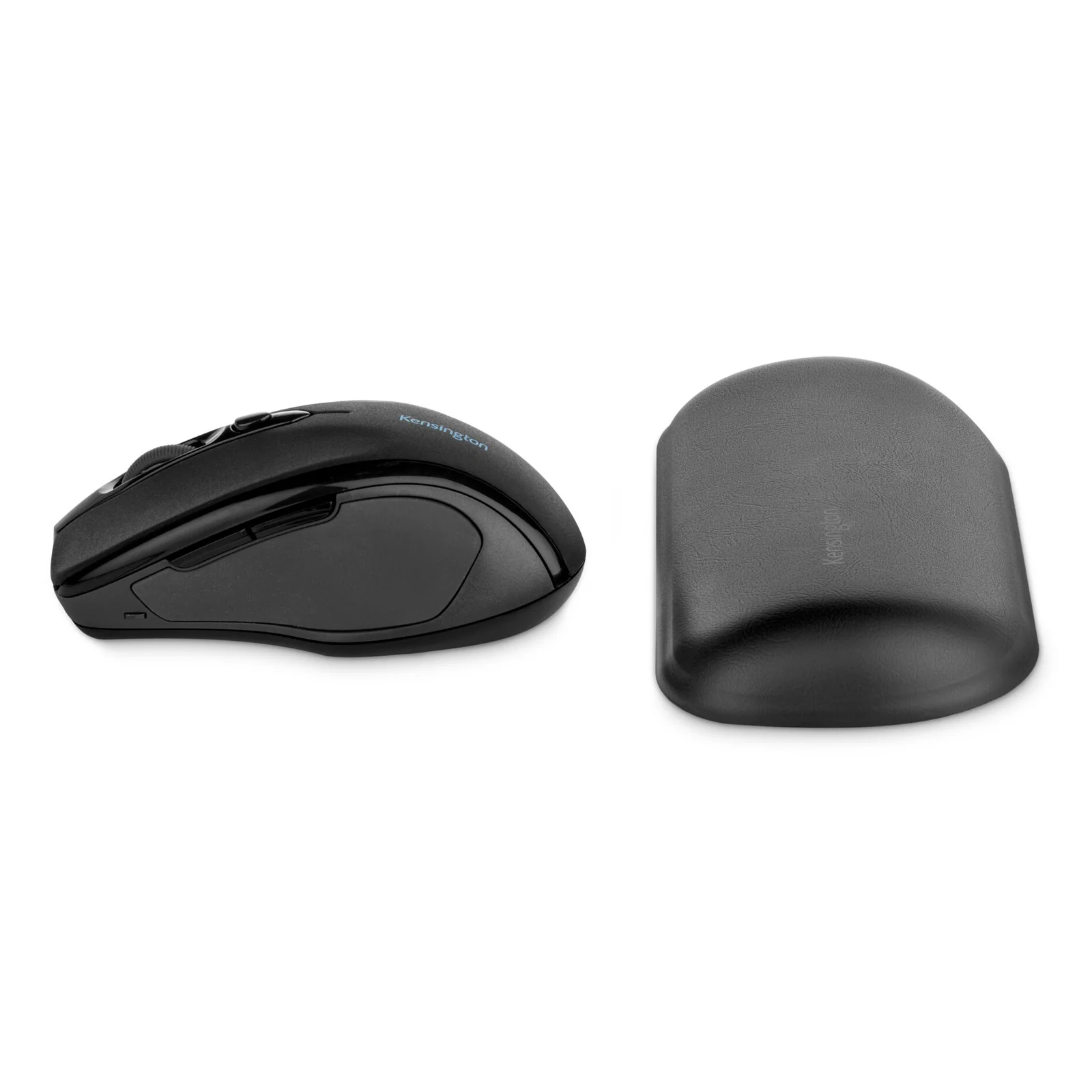 Souris sans fil noire et repose-poignet ErgoSoft K52802WW noir, vue de trois quarts