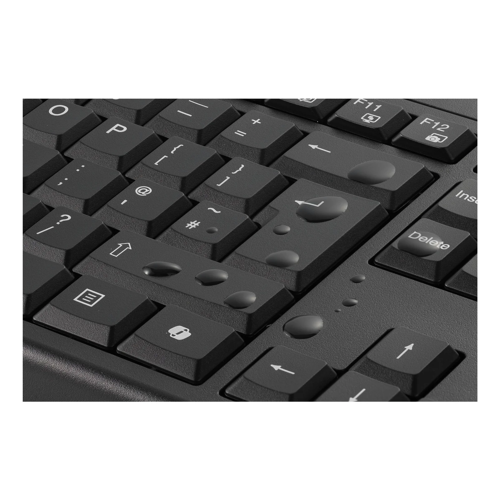 Gros plan sur le pavé numérique et les touches du clavier Kensington KM270 EQ noir