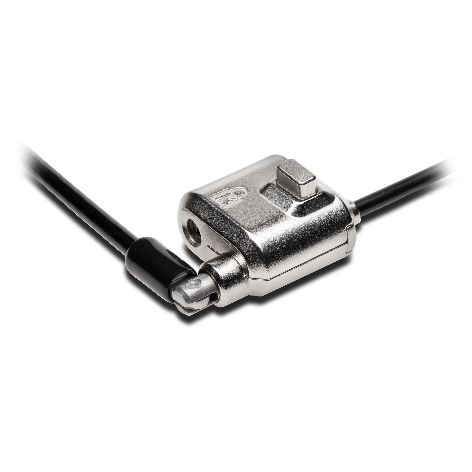 Tête de verrouillage Kensington MiniSaver Mobile, vue rapprochée connecteur Cleat argent et noir