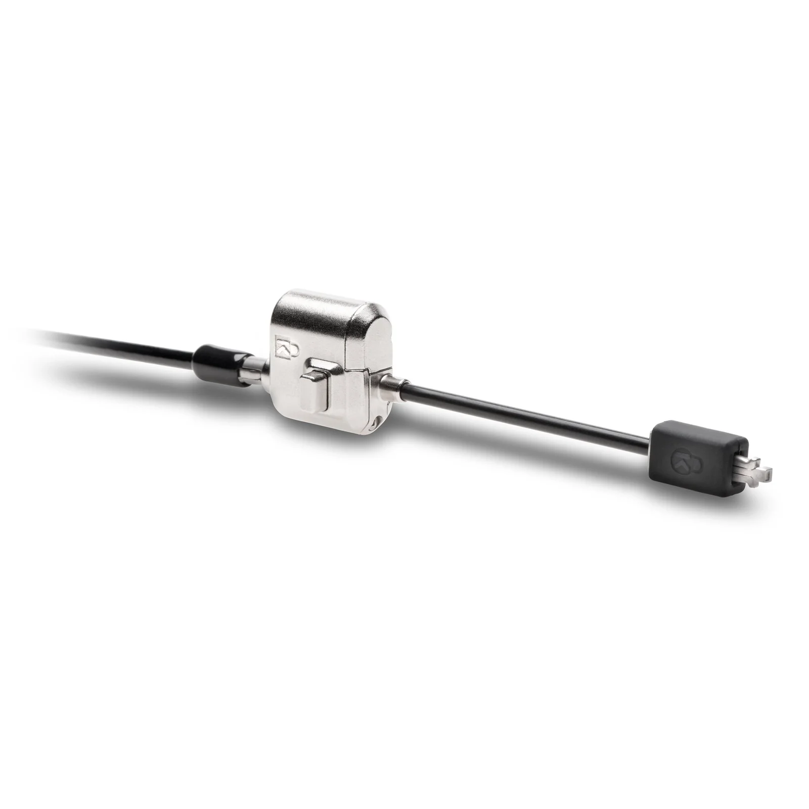 Tête de serrure Kensington MiniSaver Mobile, vue de face, finition métallique argent