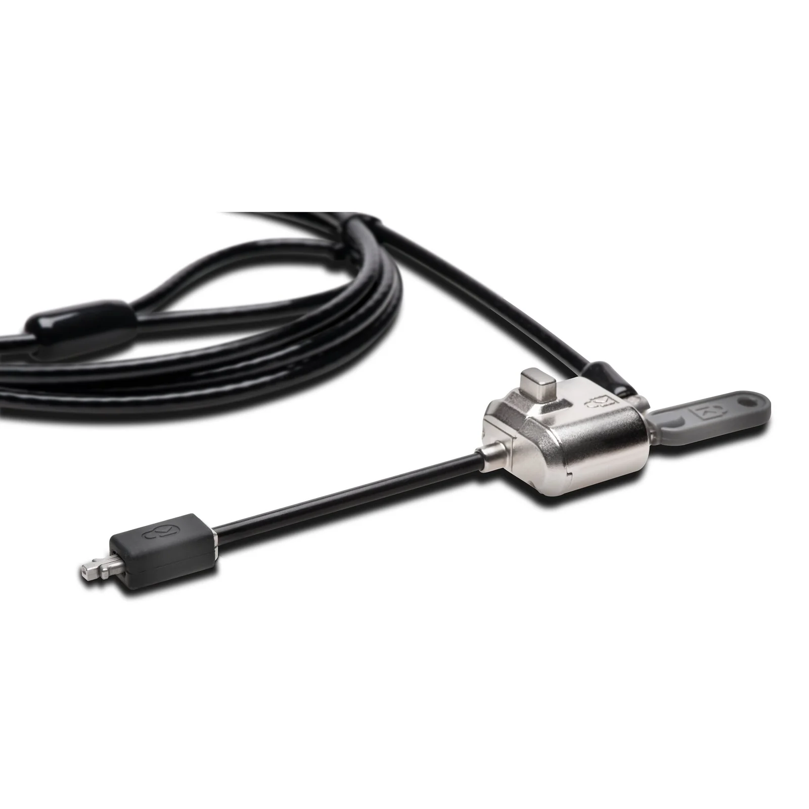 Corps de serrure Kensington MiniSaver Mobile avec mécanisme à clé plate, câble noir attaché