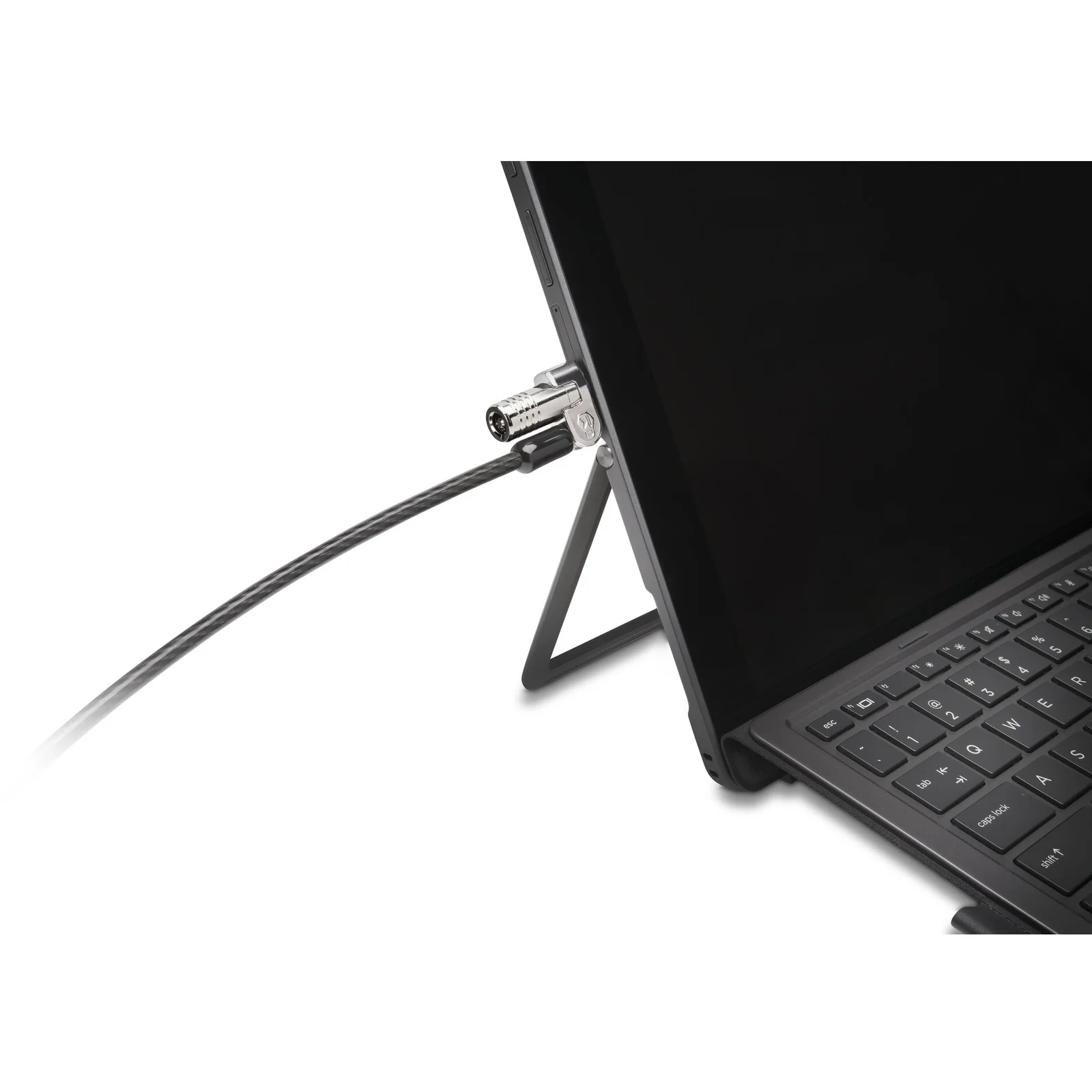 Verrou NanoSaver inséré dans le slot d'une tablette avec clavier attaché de type Surface