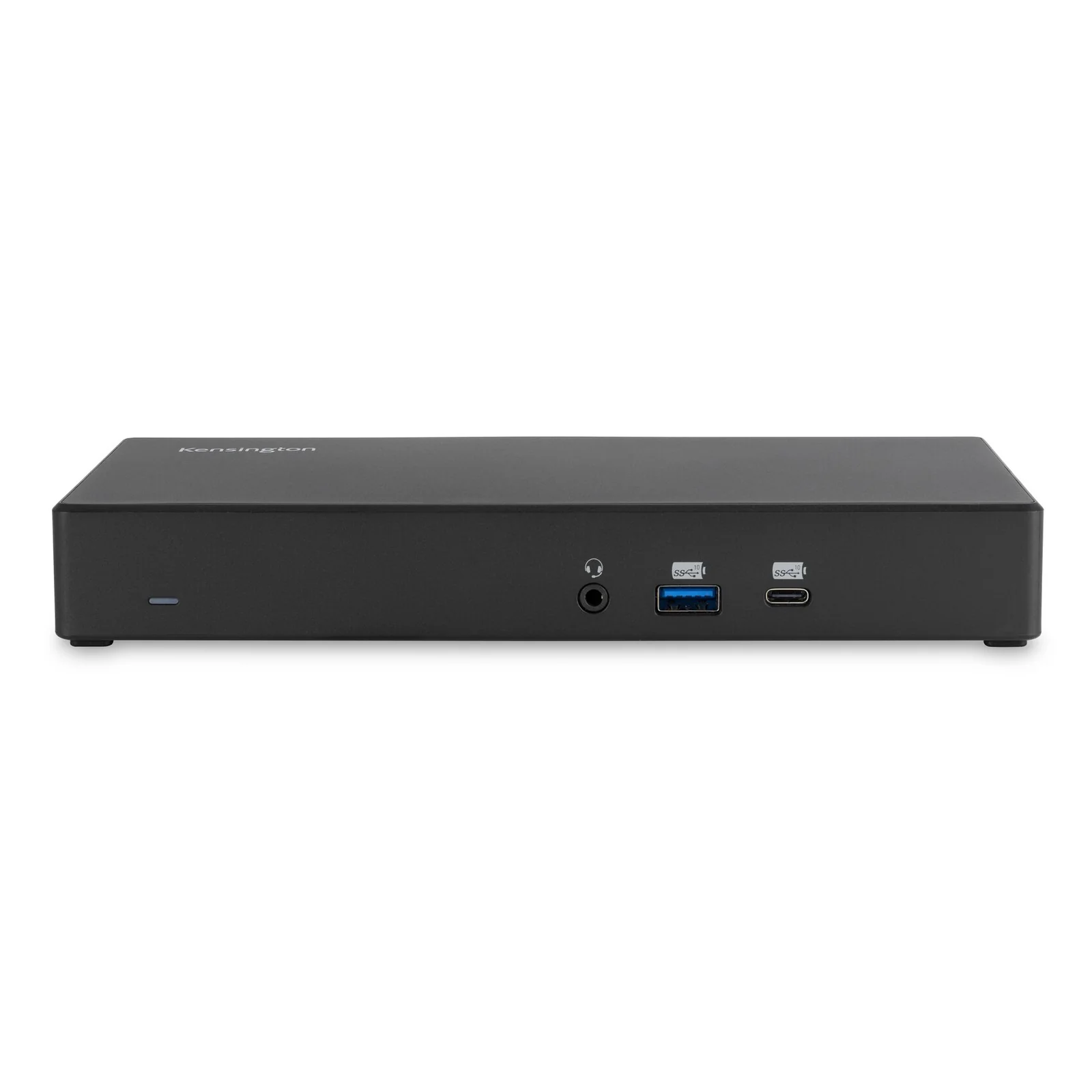 Face avant station d'accueil Kensington SD4781P EQ noire, ports USB-A, USB-C et prise jack visibles