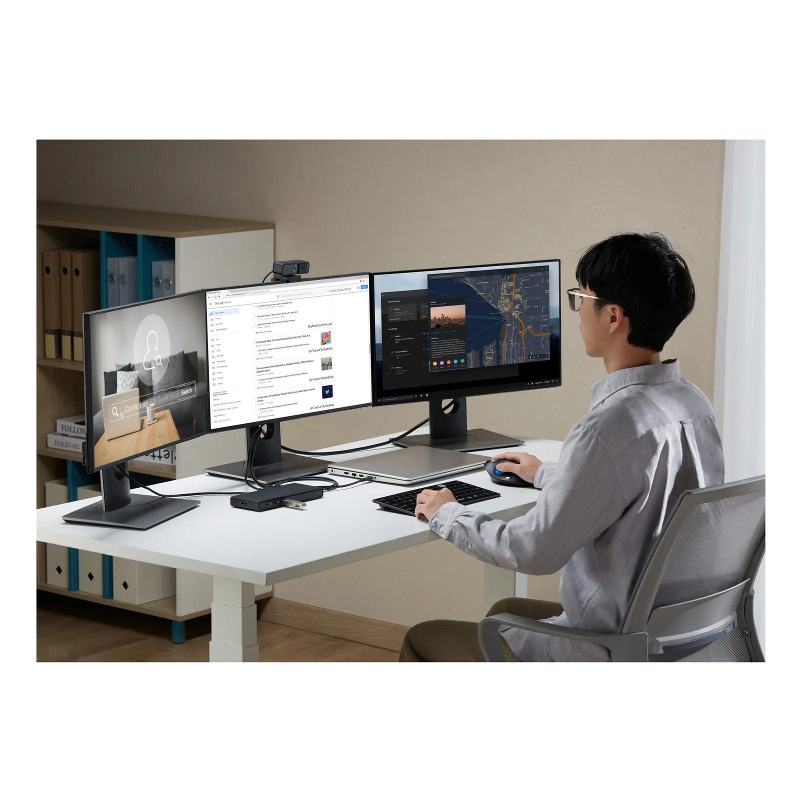 Kensington SD4842P EQ Station d’accueil USB-C sans pilote 10 Gbits/s avec triple sortie vidéo et PD 100 W