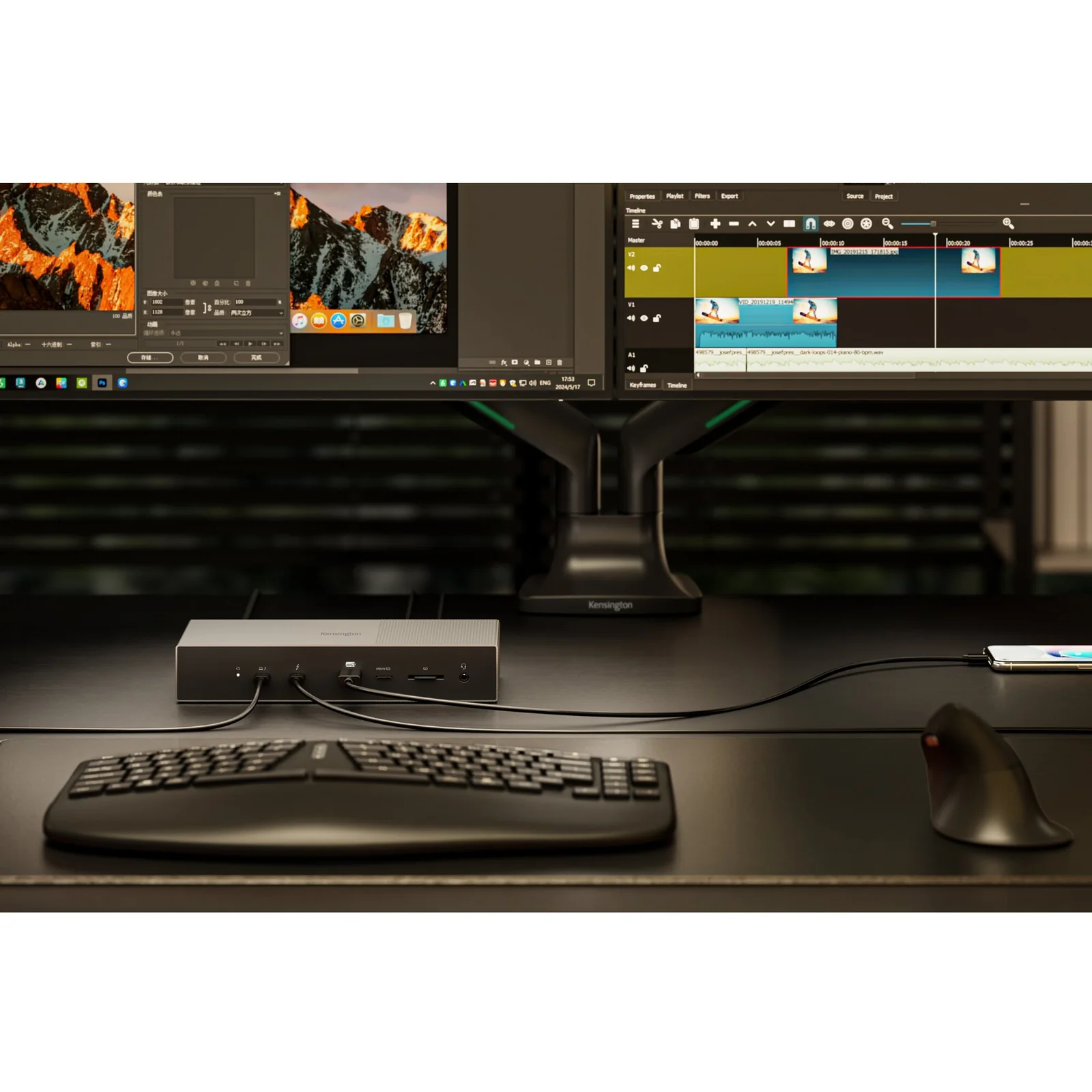 Kensington SD5000T5 EQ Station d’accueil Thunderbolt 5 avec Triple sortie vidéo 4K et alimentation PD 140 W