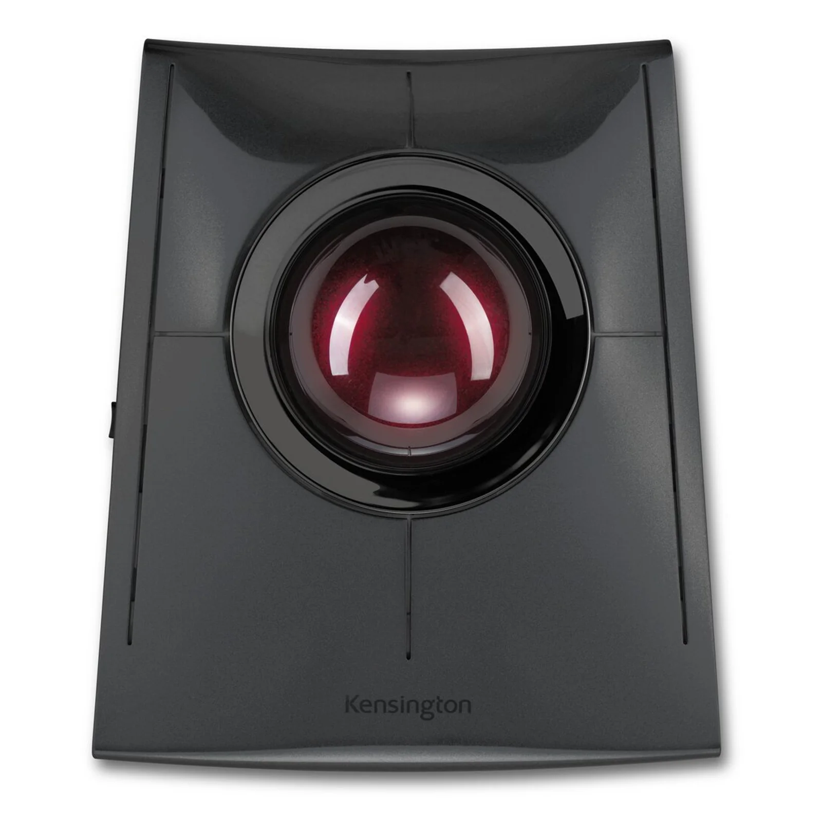 Kensington SlimBlade Pro, vue de face, boule rouge centrée sur le corps noir mat