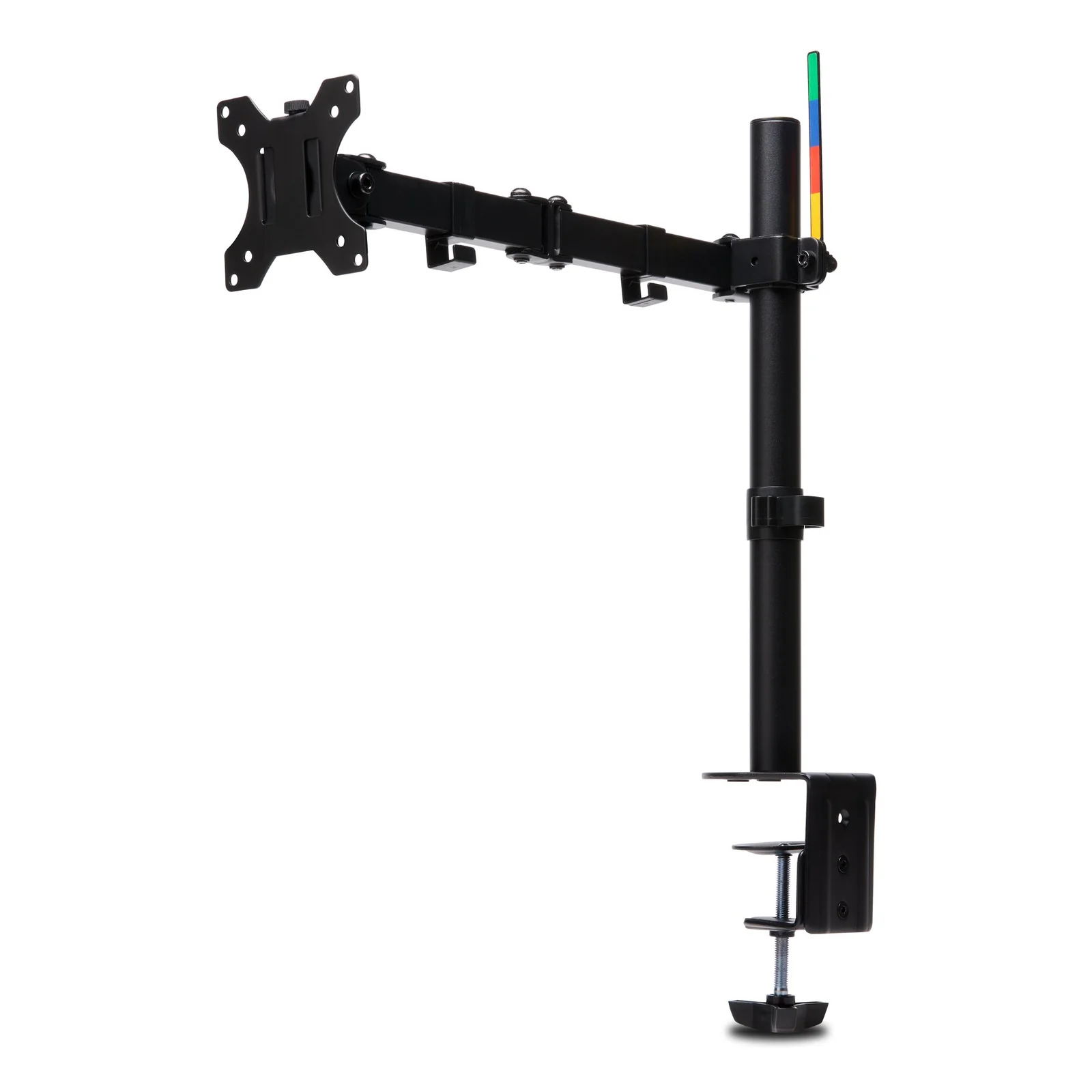 Bras Kensington SmartFit Ergo K55408WW, vue trois quarts, noir, passe-câble coloré visible en sommet de colonne