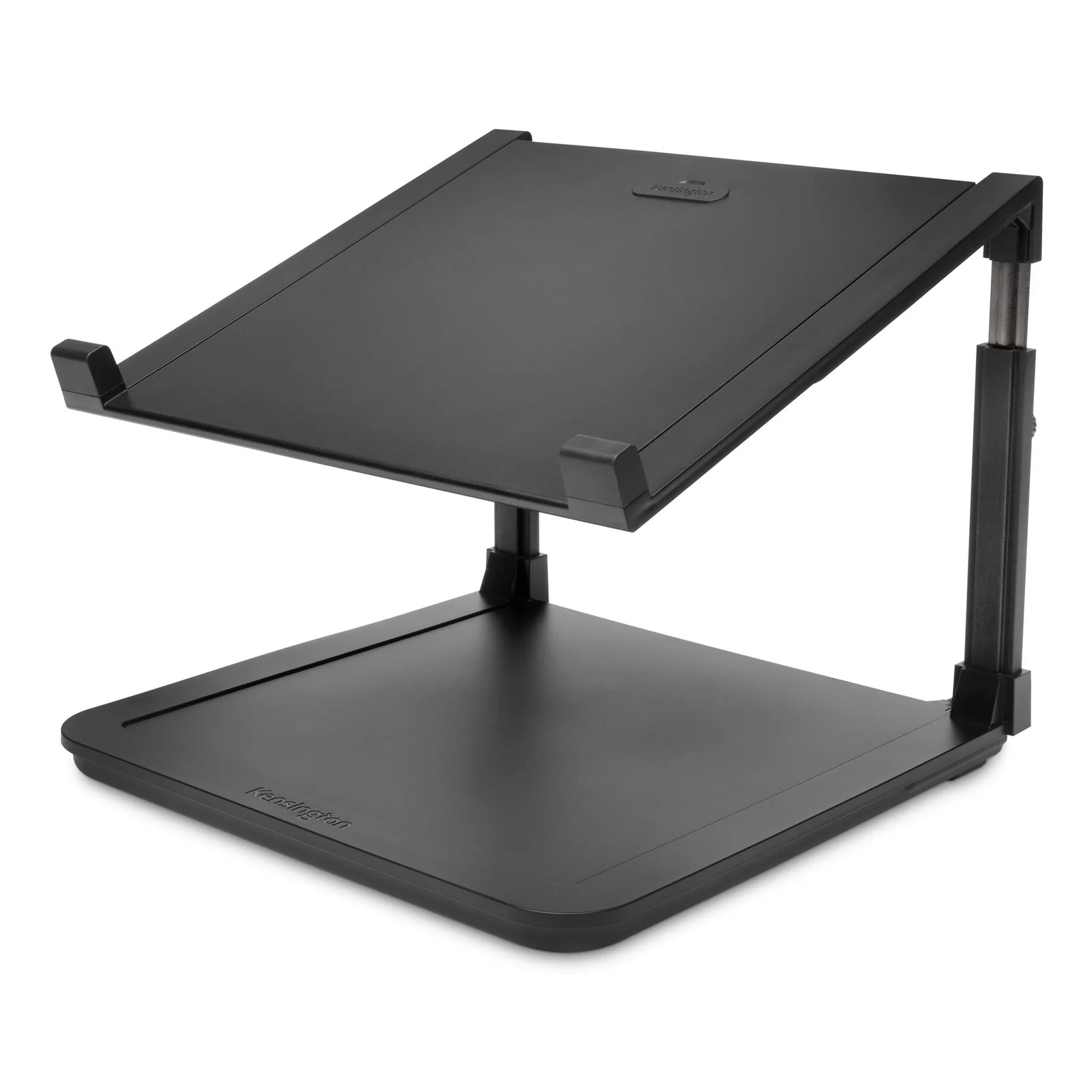 Rehausseur Kensington SmartFit vue trois quarts, structure acier noir et base plate