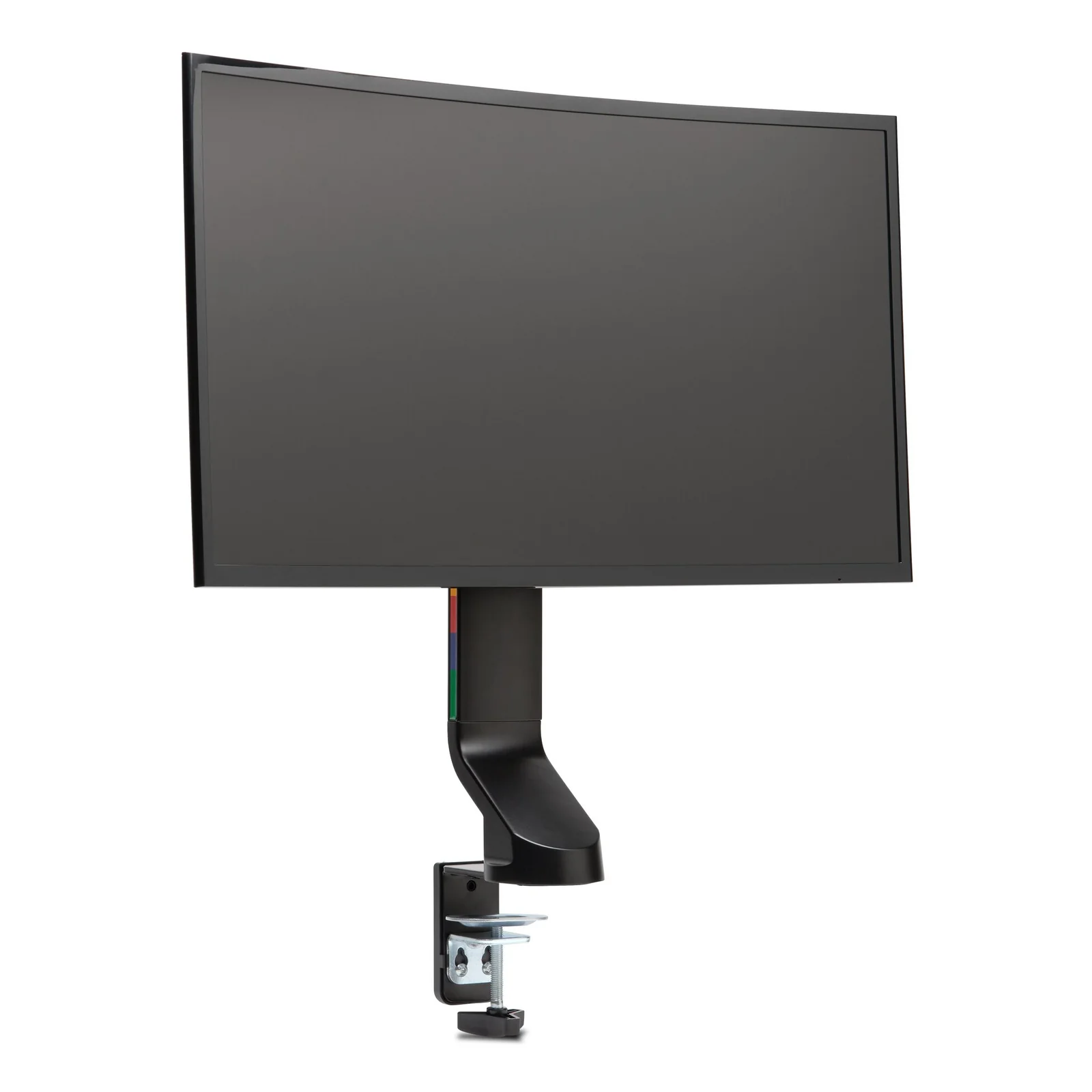 Vue de profil du bras SmartFit K55512WW avec moniteur incliné fixé au montage VESA